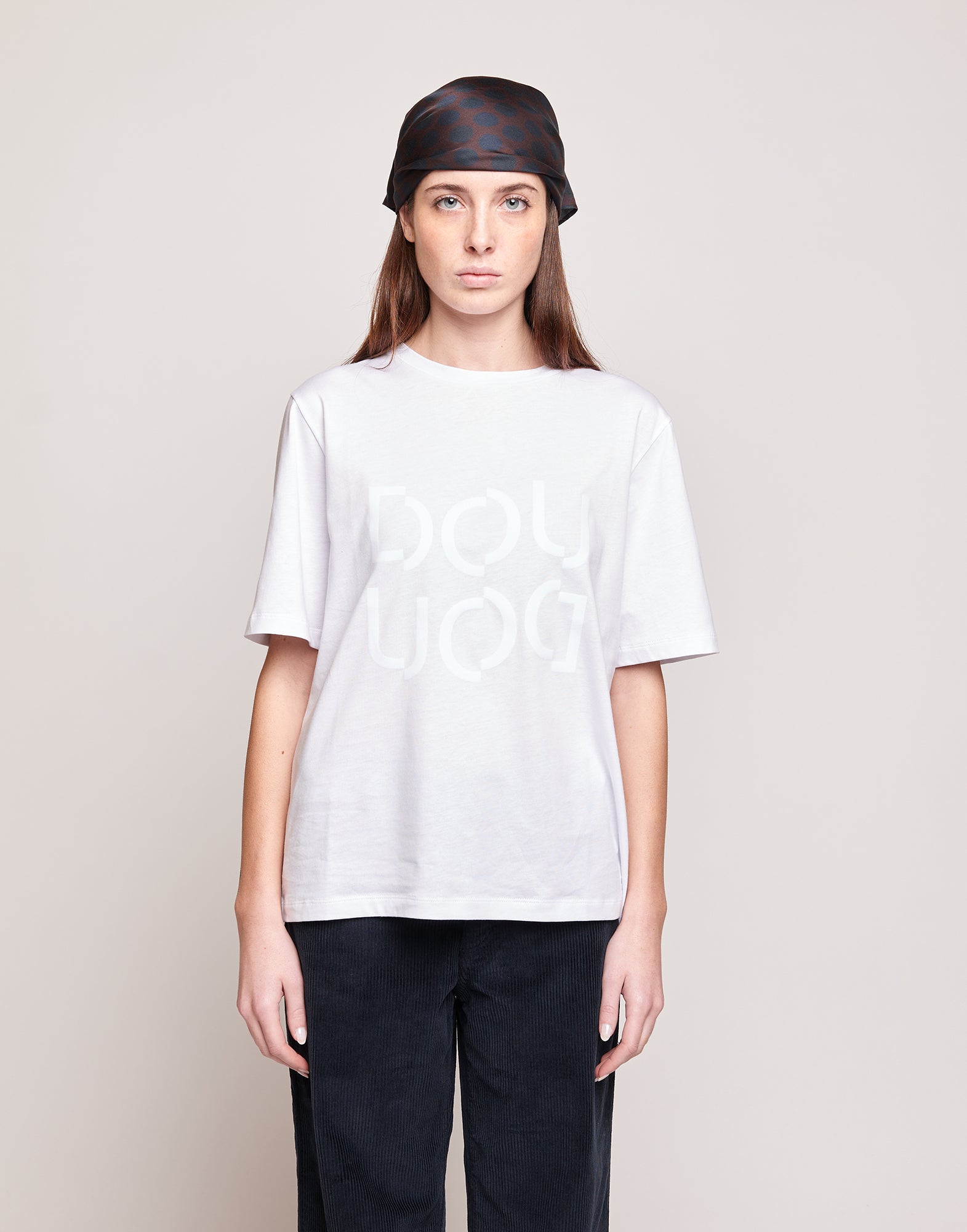 T-shirt Manica Corta con Stampa Logo Bianca