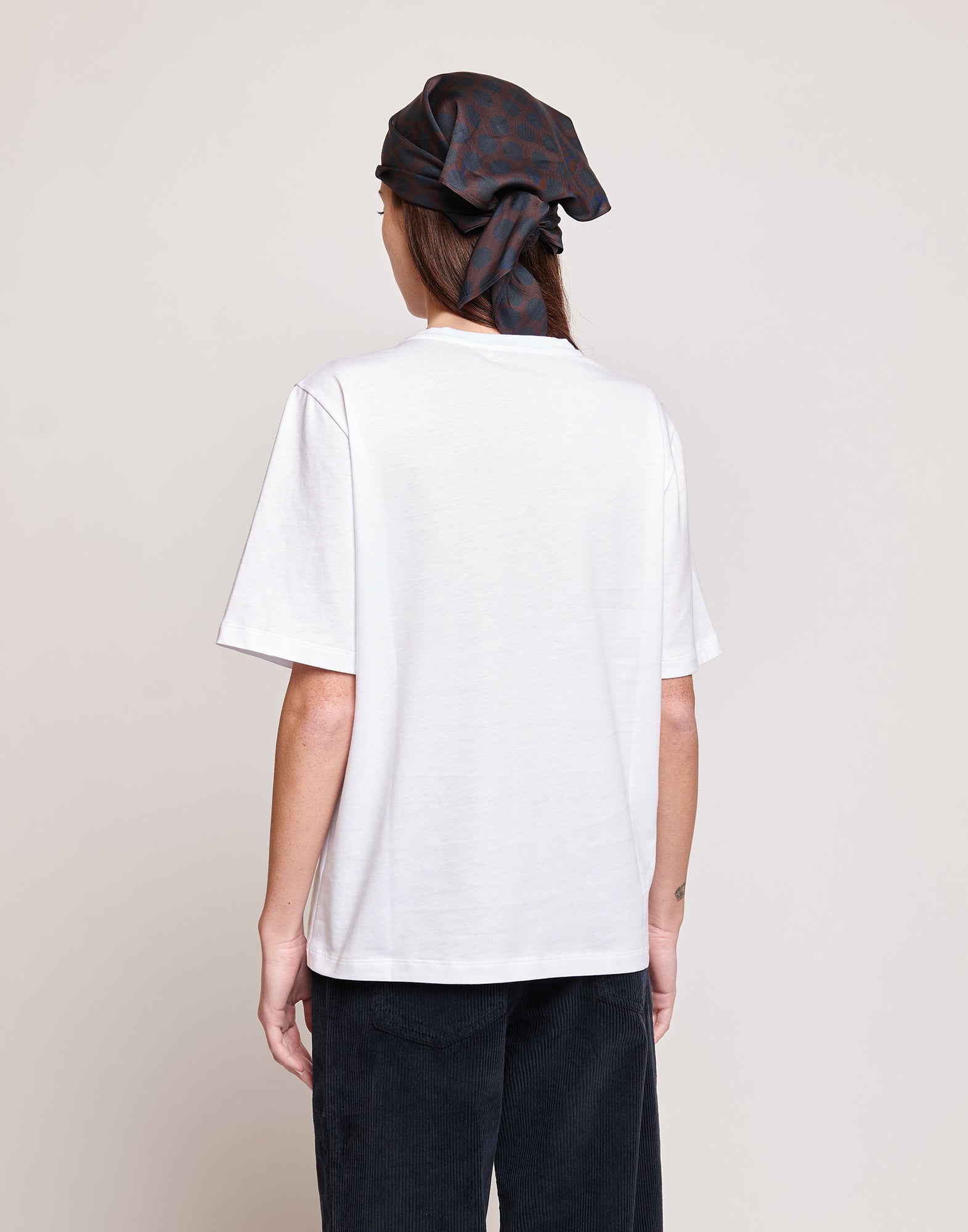 T-shirt Manica Corta con Stampa Logo Bianca