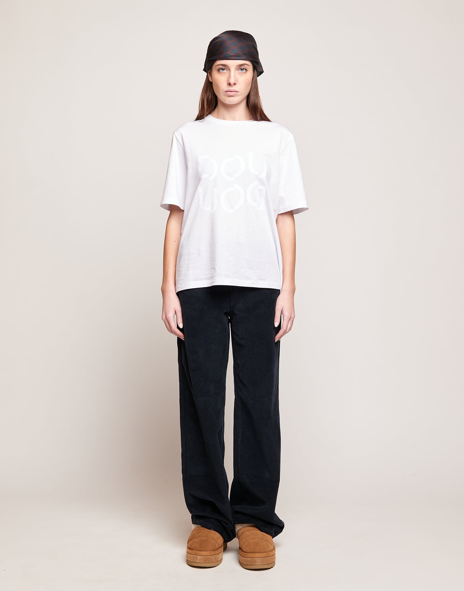 T-shirt Manica Corta con Stampa Logo Bianca