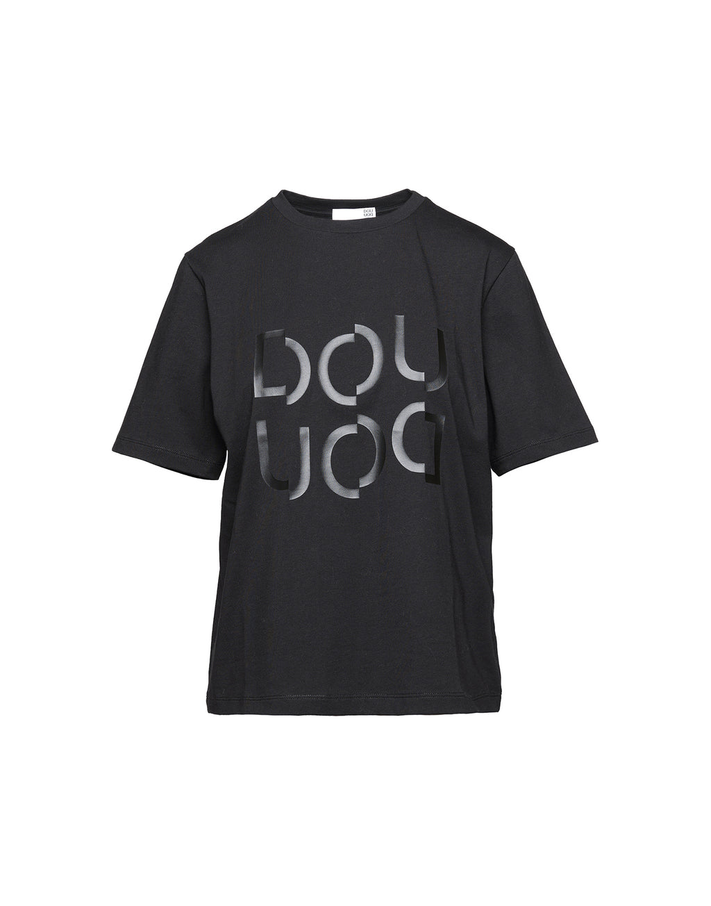 T-shirt Manica Corta con Stampa Logo Nera