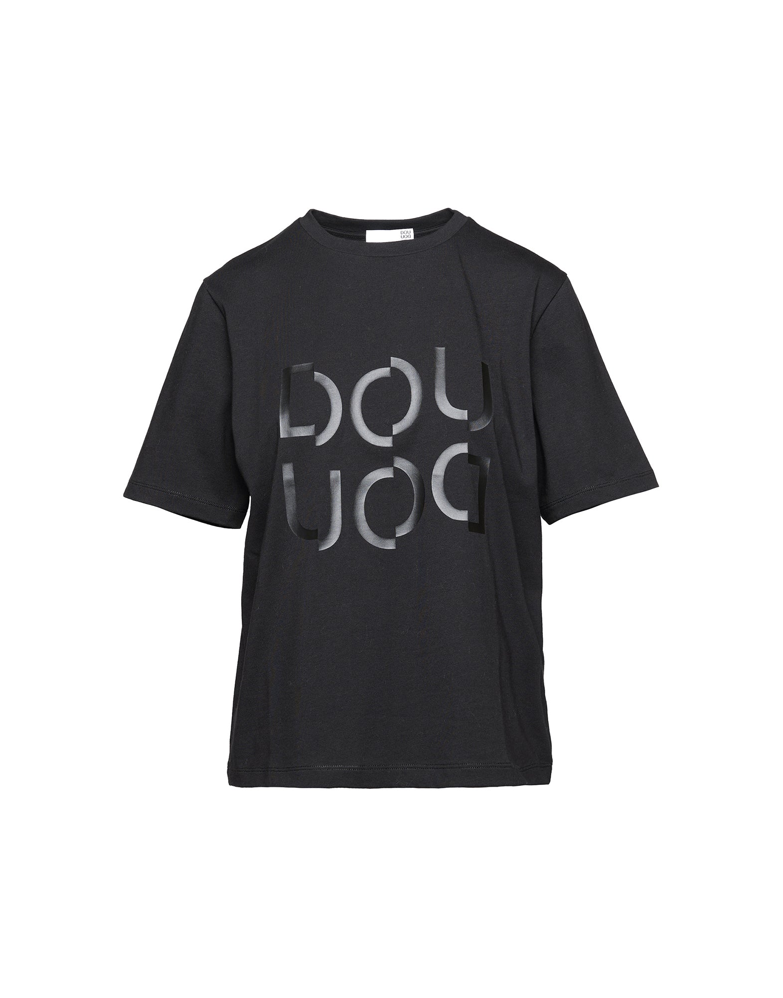 T-shirt Manica Corta con Stampa Logo Nera