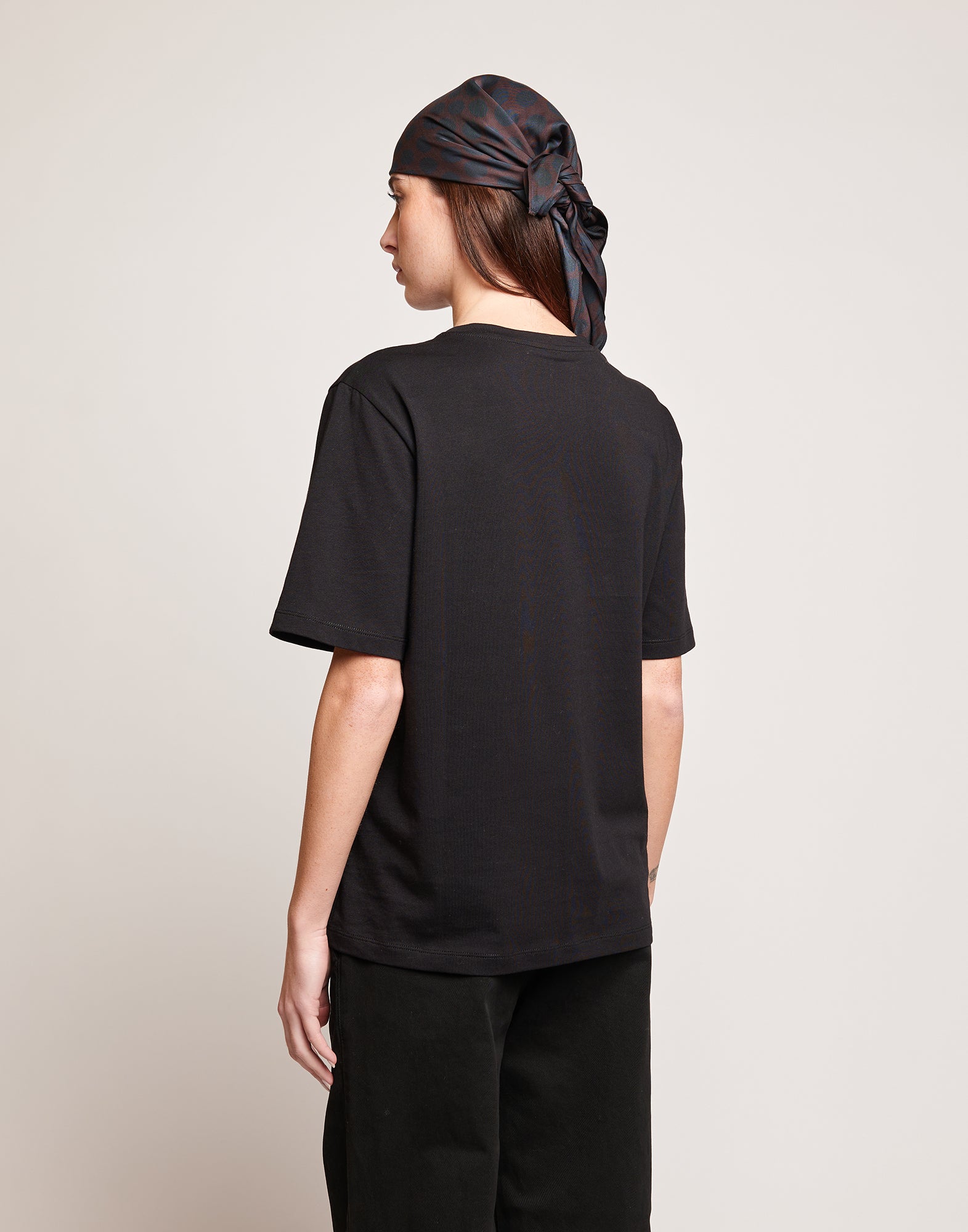 T-shirt Manica Corta con Stampa Logo Nera