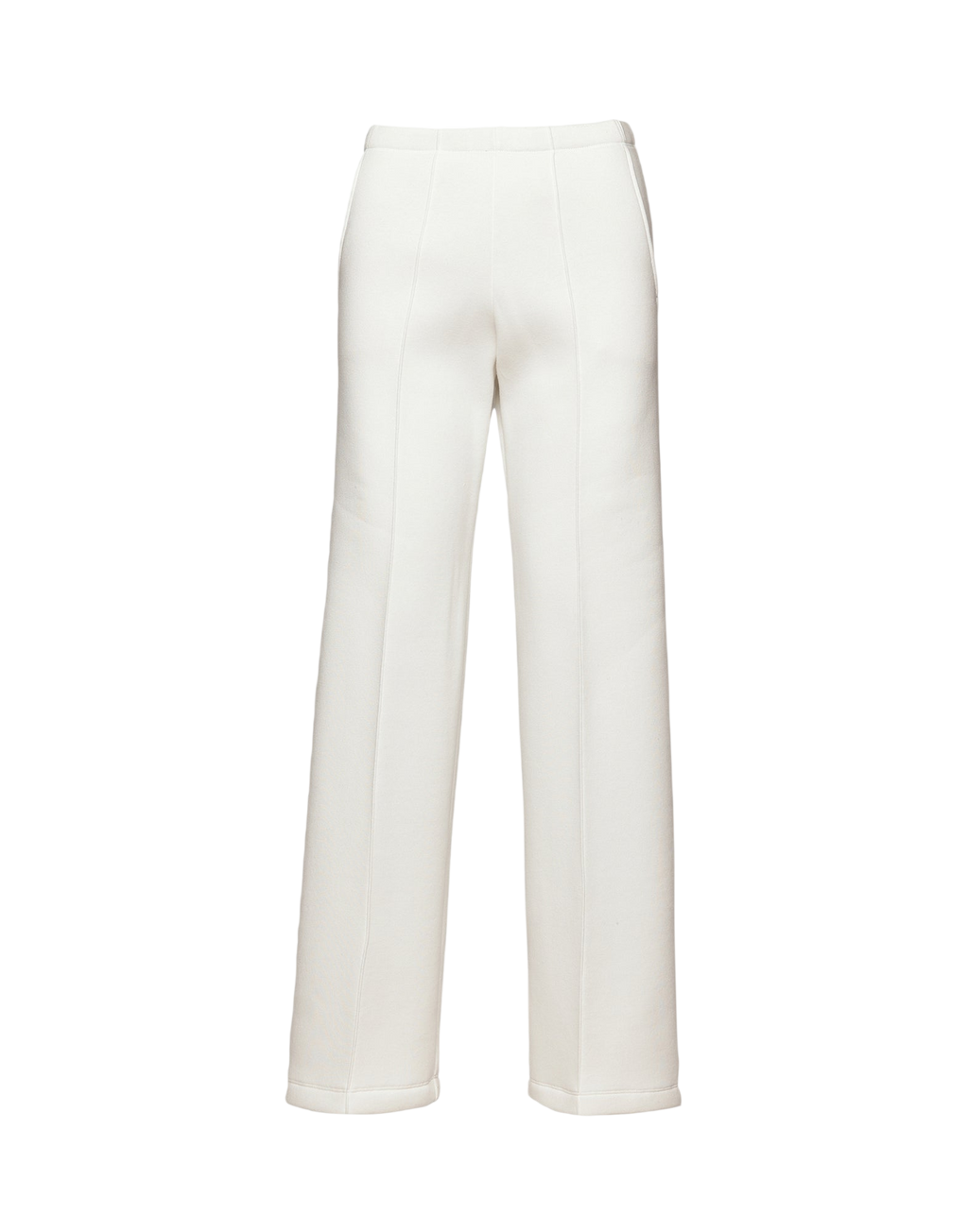 Pantaloni a Gamba Larga in Felpa Soft Panna