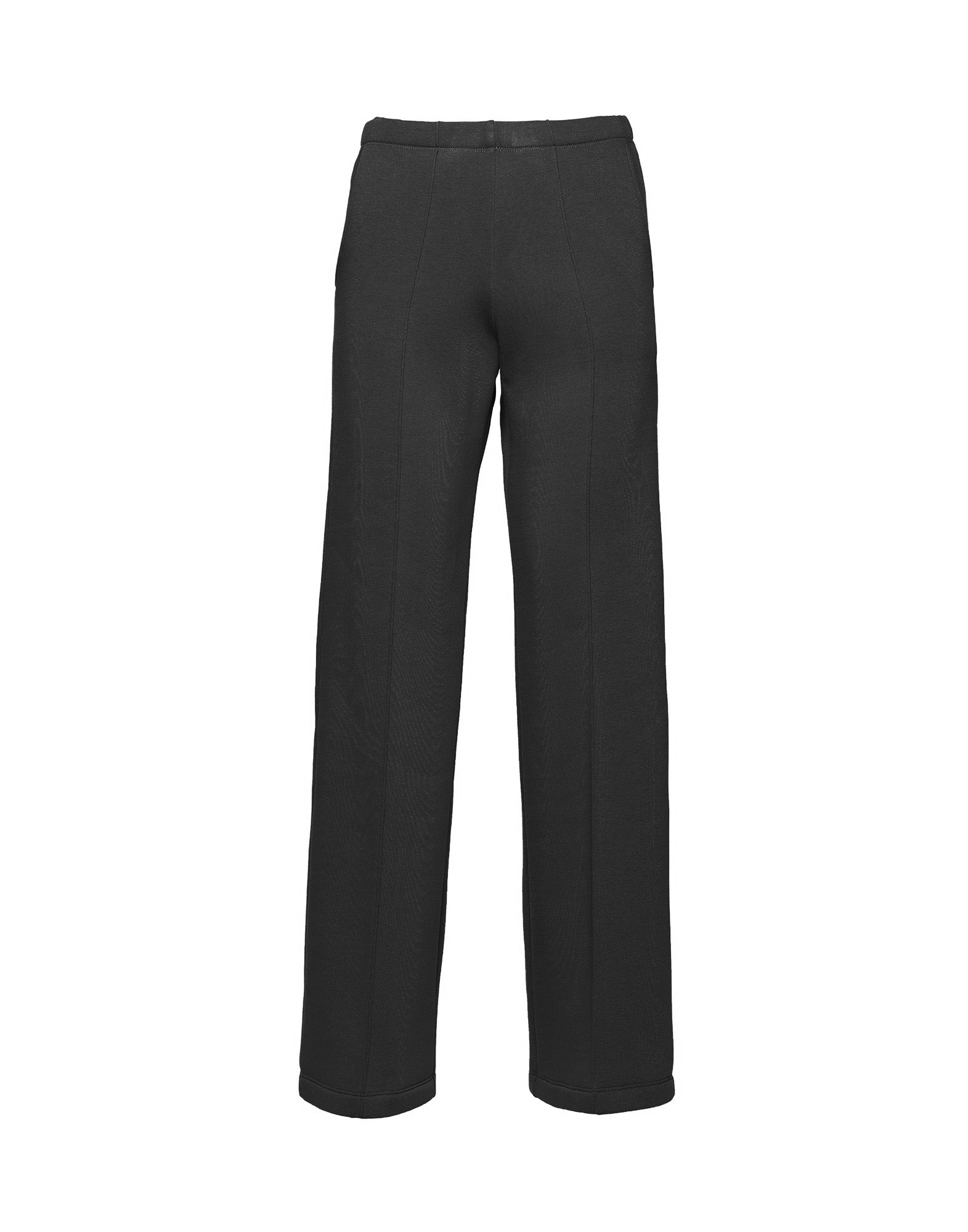 Pantaloni a Gamba Larga in Felpa Soft Neri