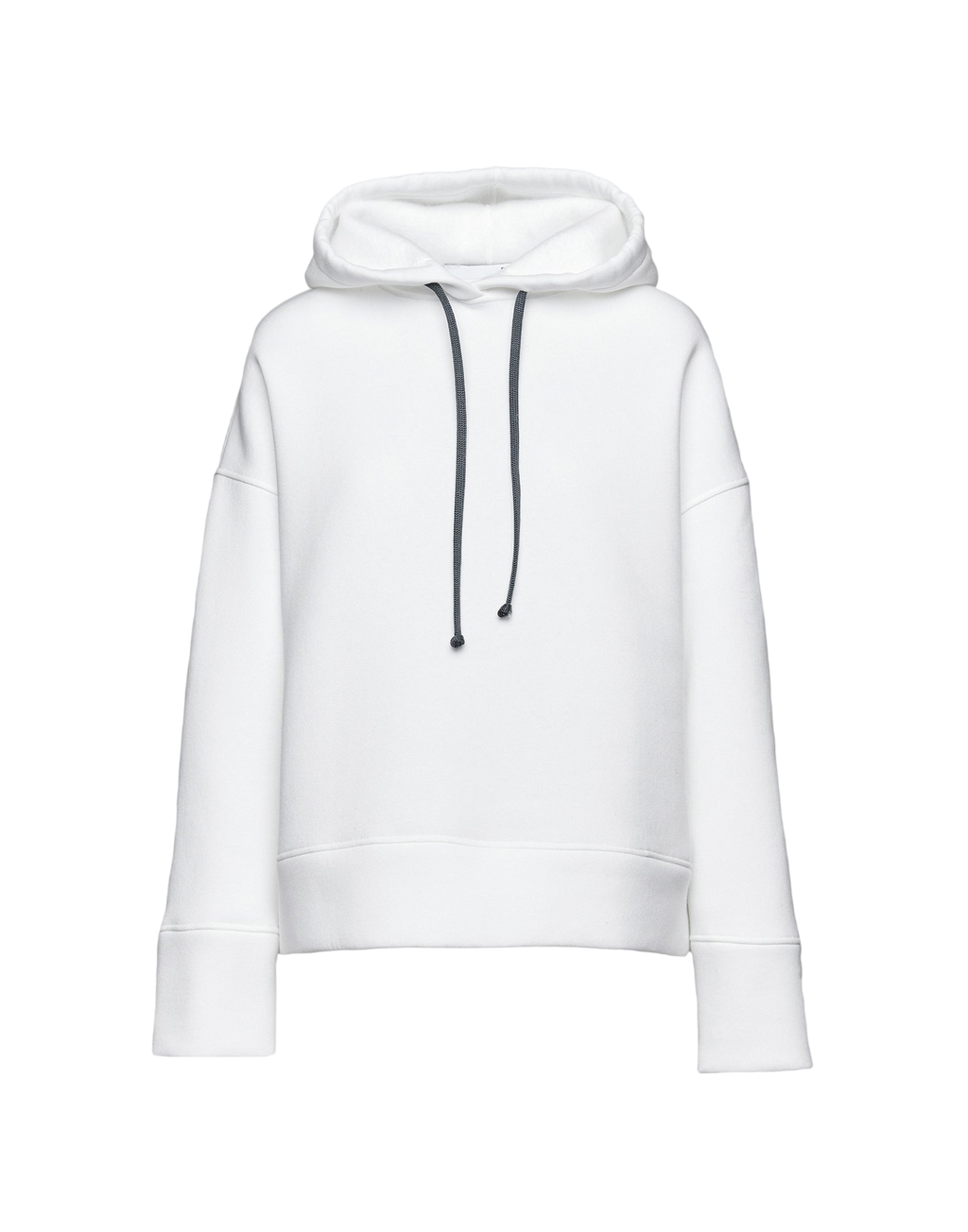 Felpa con Cappuccio in Cotone con Logo sulla Manica Panna