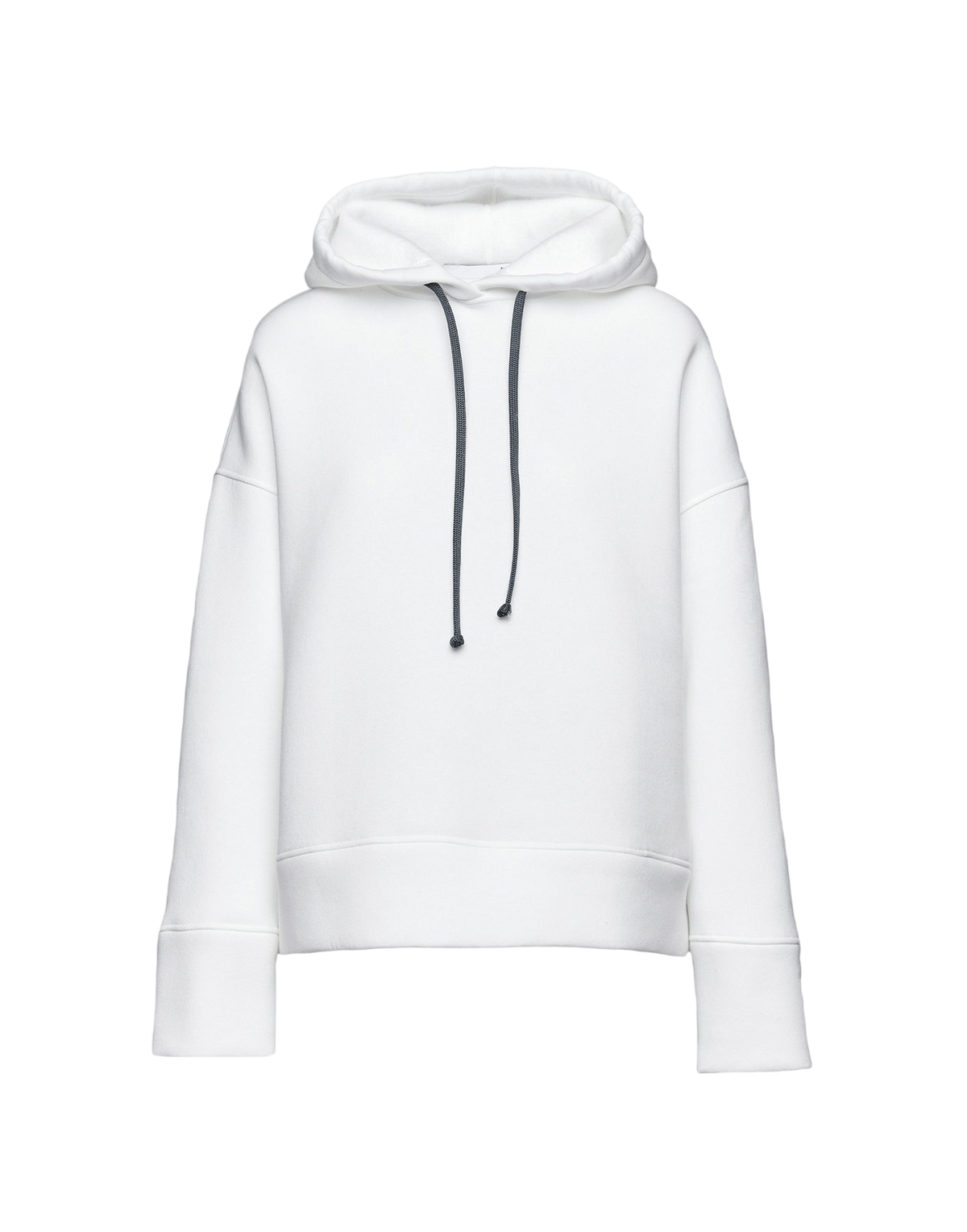 Felpa con Cappuccio in Cotone con Logo sulla Manica Panna
