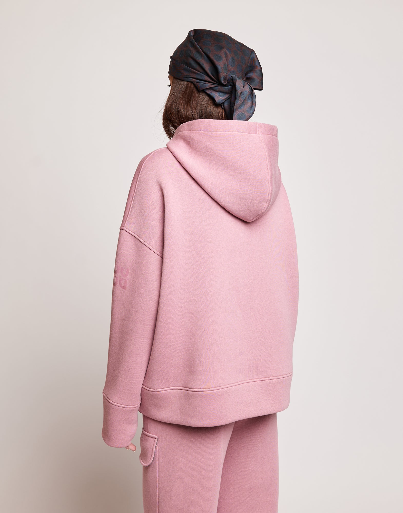 Felpa con Cappuccio in Cotone con Logo sulla Manica Peonia