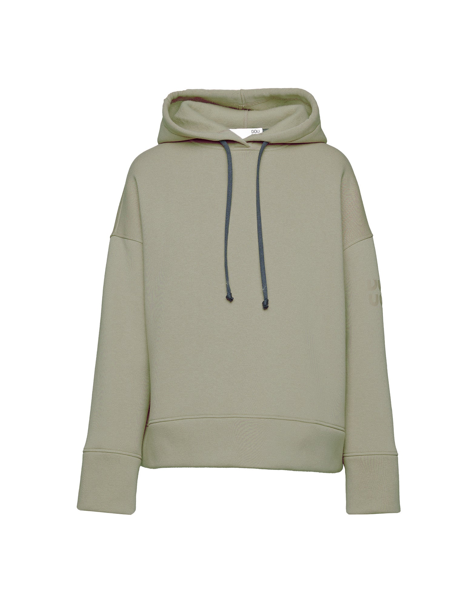 Felpa con Cappuccio in Cotone con Logo sulla Manica Muschio