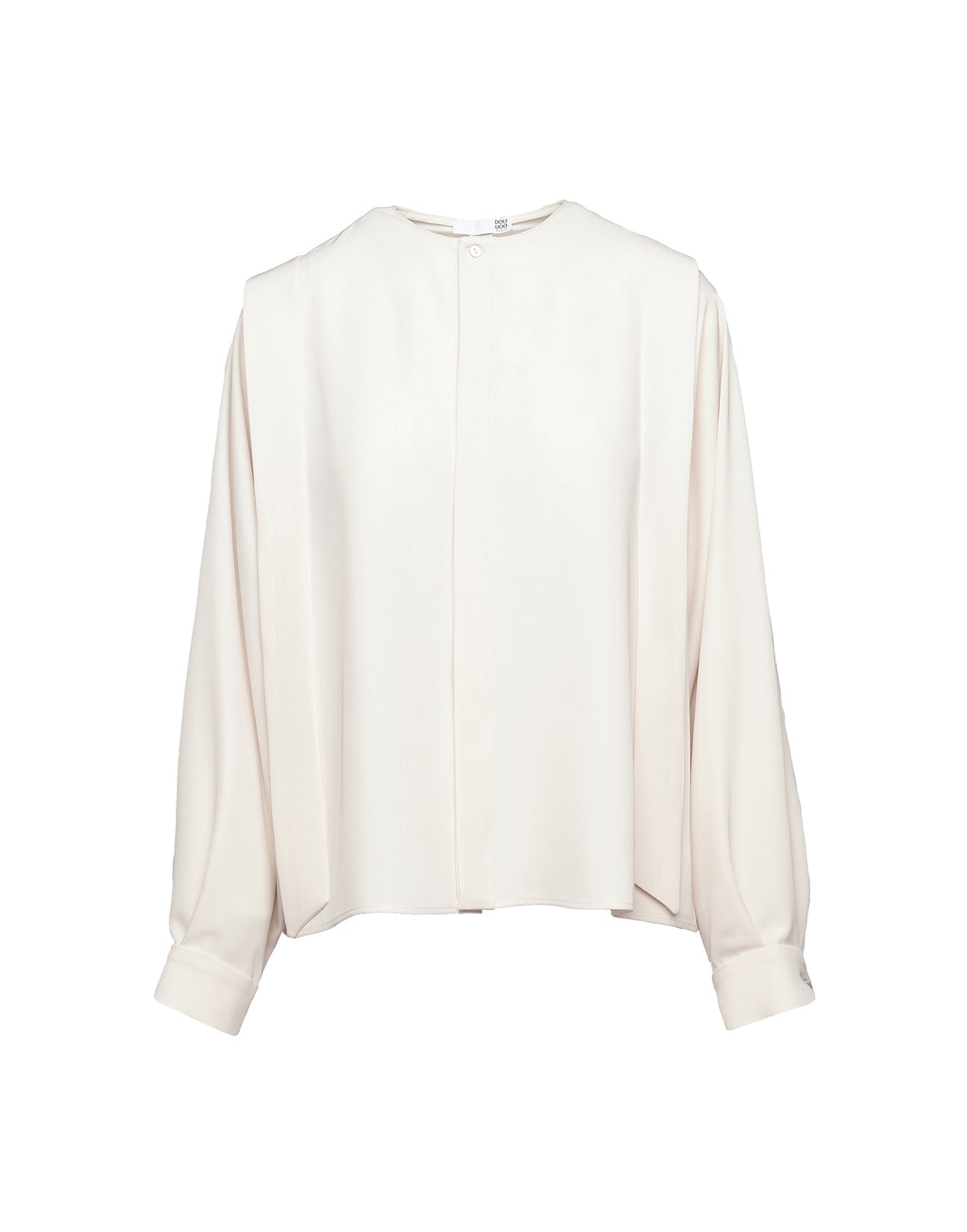 Camicia in Cady Fluido con Sciarpa Staccabile Vaniglia