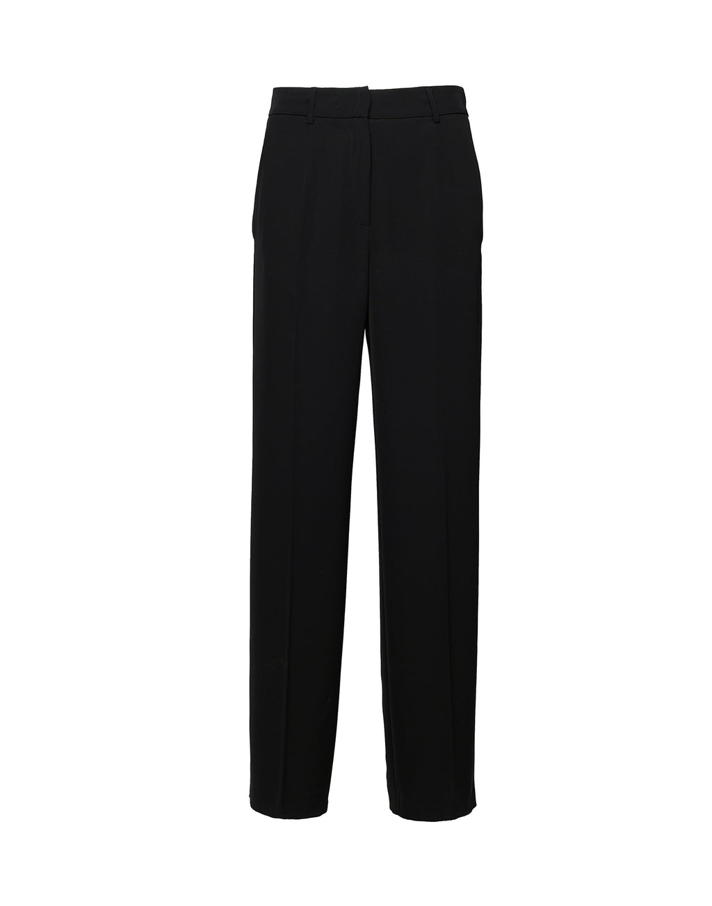 Pantaloni Maschili in Cady Fluido a Gamba Larga Neri