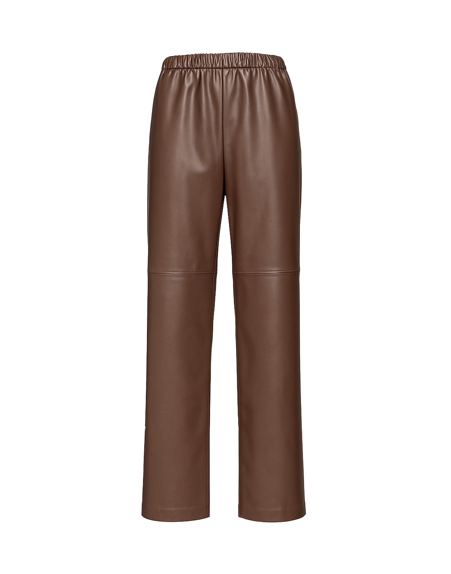 Pantaloni in Eco Soft Leather con Vita Elasticizzata Moro
