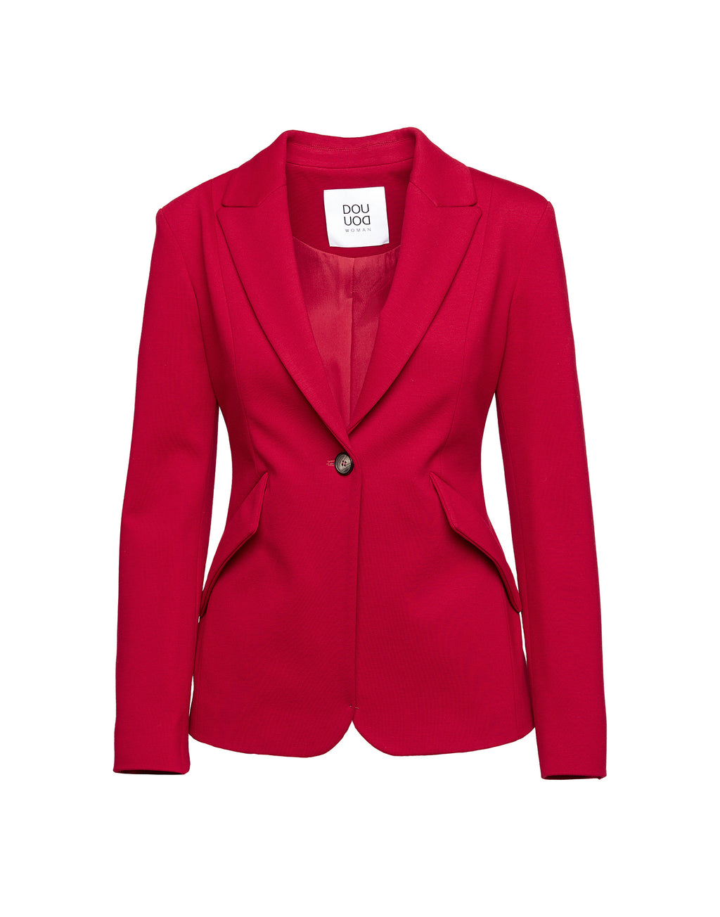 Blazer Sfiancato Monopetto in Punto Milano Cherry
