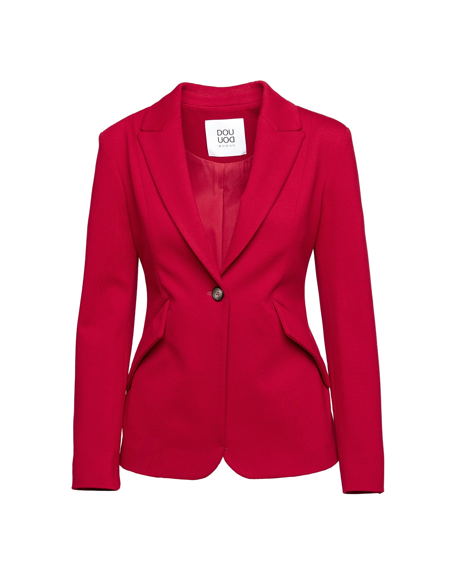 Blazer Sfiancato Monopetto in Punto Milano Cherry