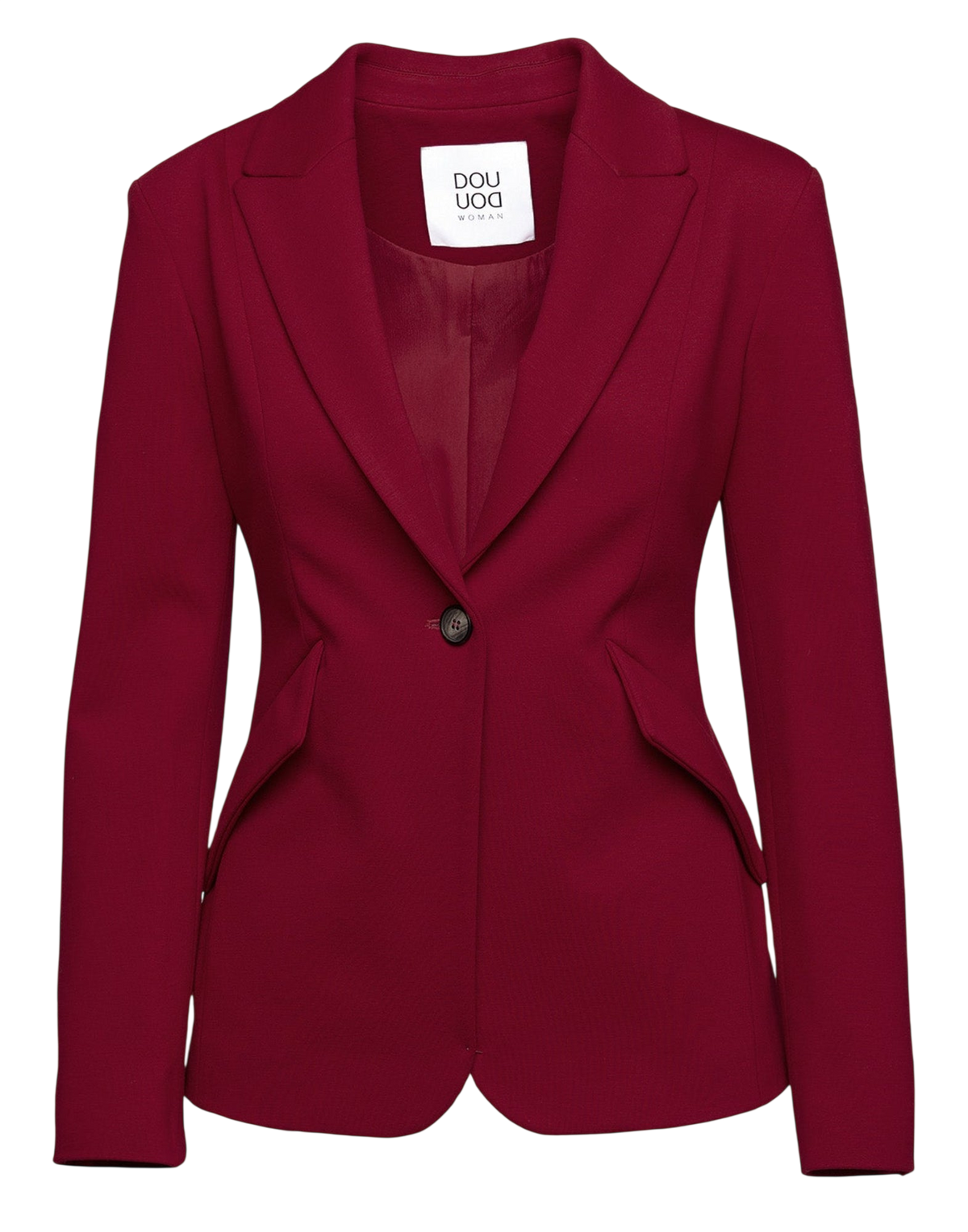 Blazer cintré à simple boutonnage en Punto Milano bordeaux