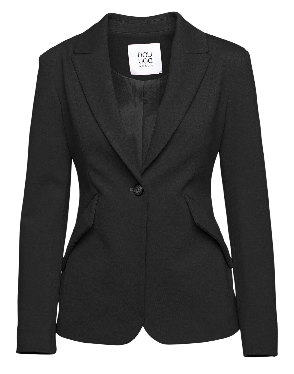 Blazer cintré à boutonnage simple en Punto Milano noir