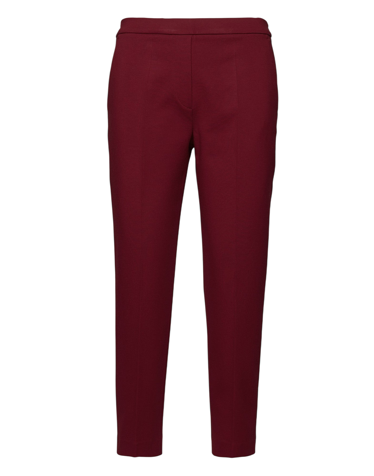 Pantalon droit en maille milano avec pli bordeaux