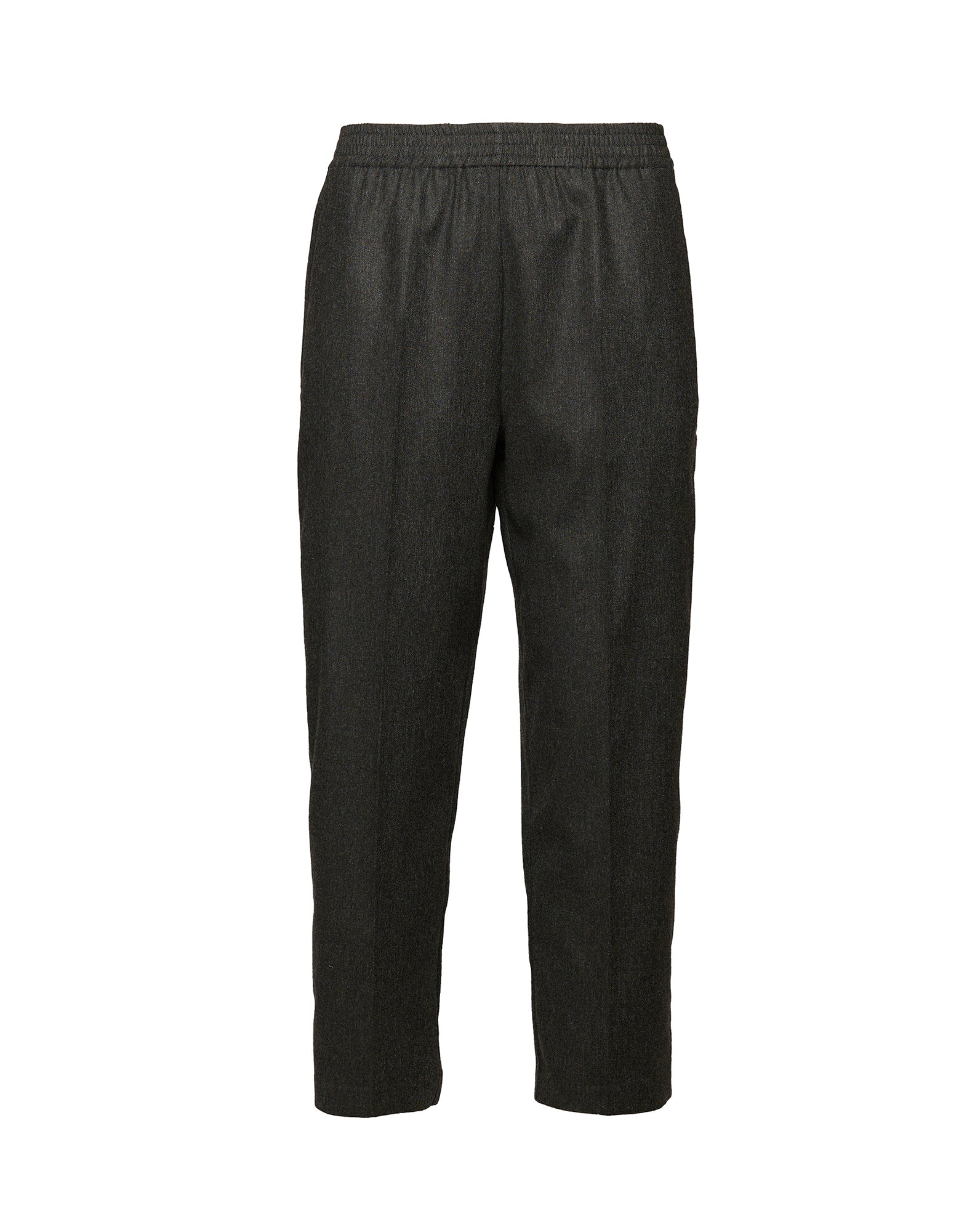 Pantaloni in Flanella Stretch con Vita Elasticizzata Grigio Antracite