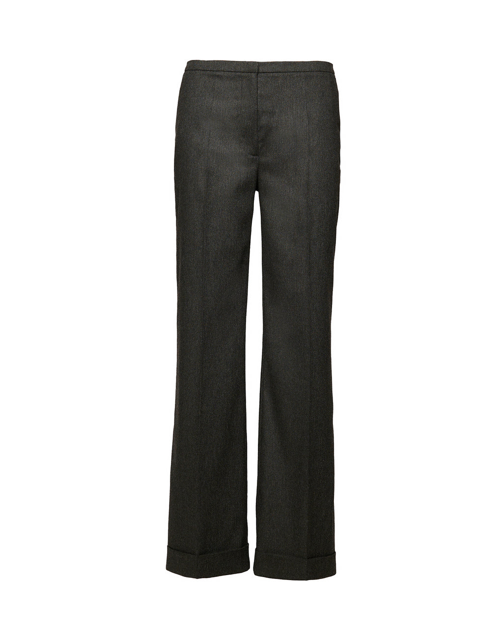 Pantaloni in Flanella Stretch con Gamba Dritta Grigio Antracite