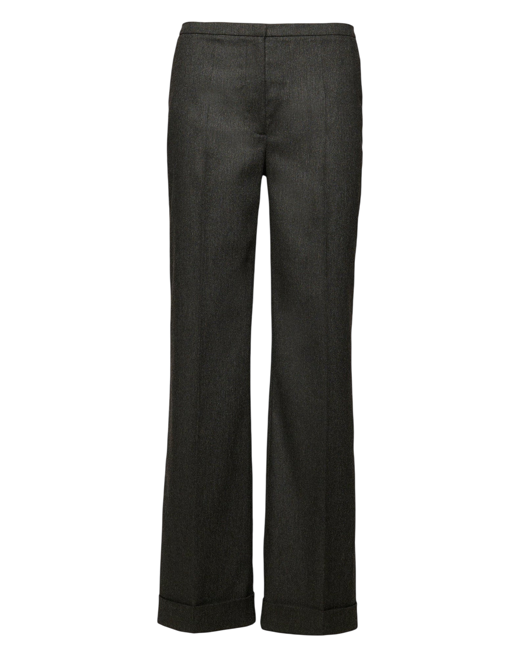 Charcoal Grey Stretch Flannel Straight Leg Trousers