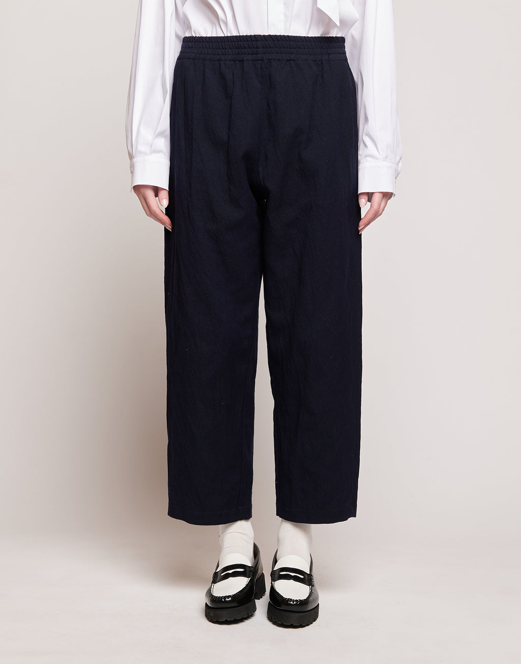 Pantaloni in Tricotina Crincle Washed