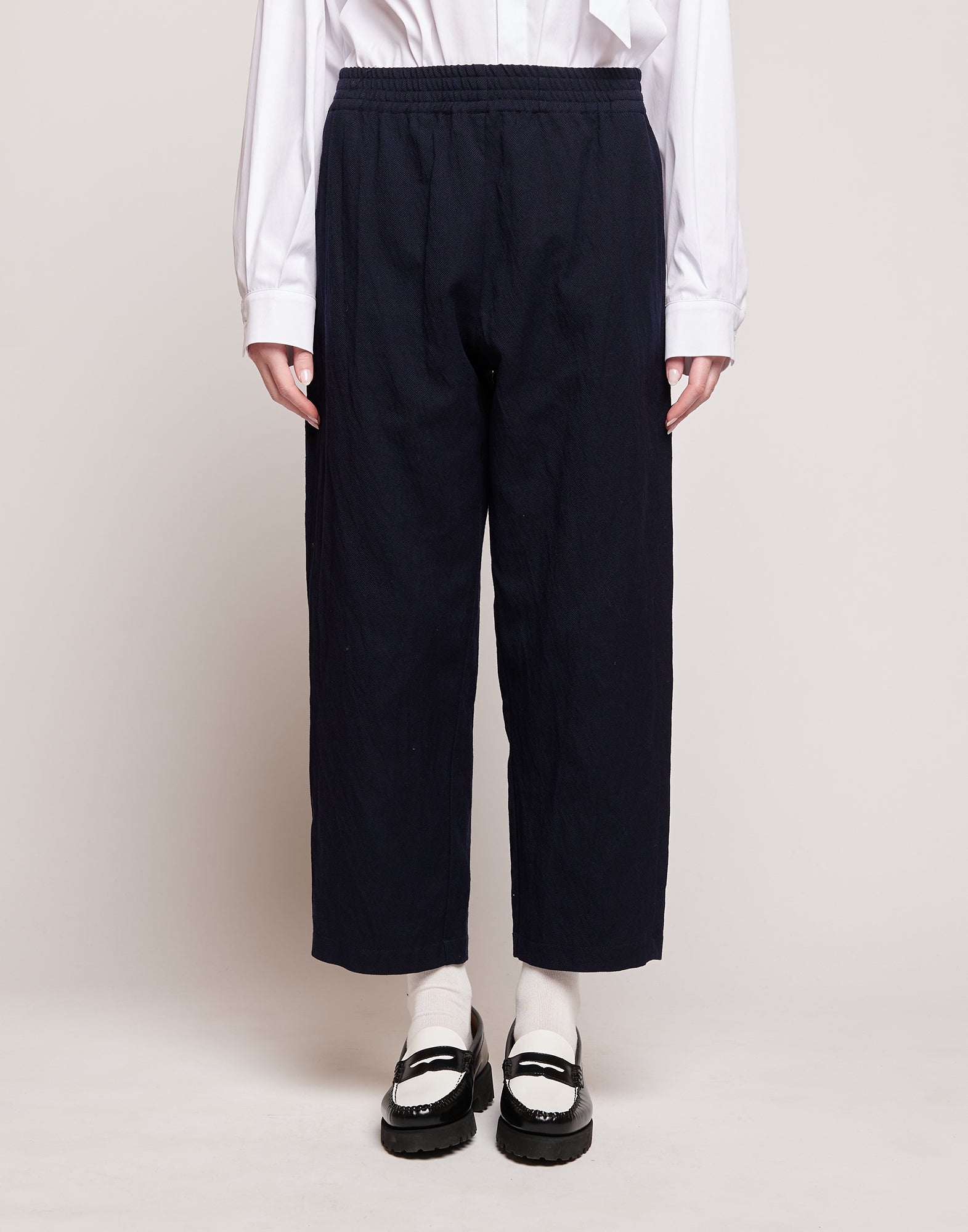 Pantaloni in Tricotina Crincle Washed