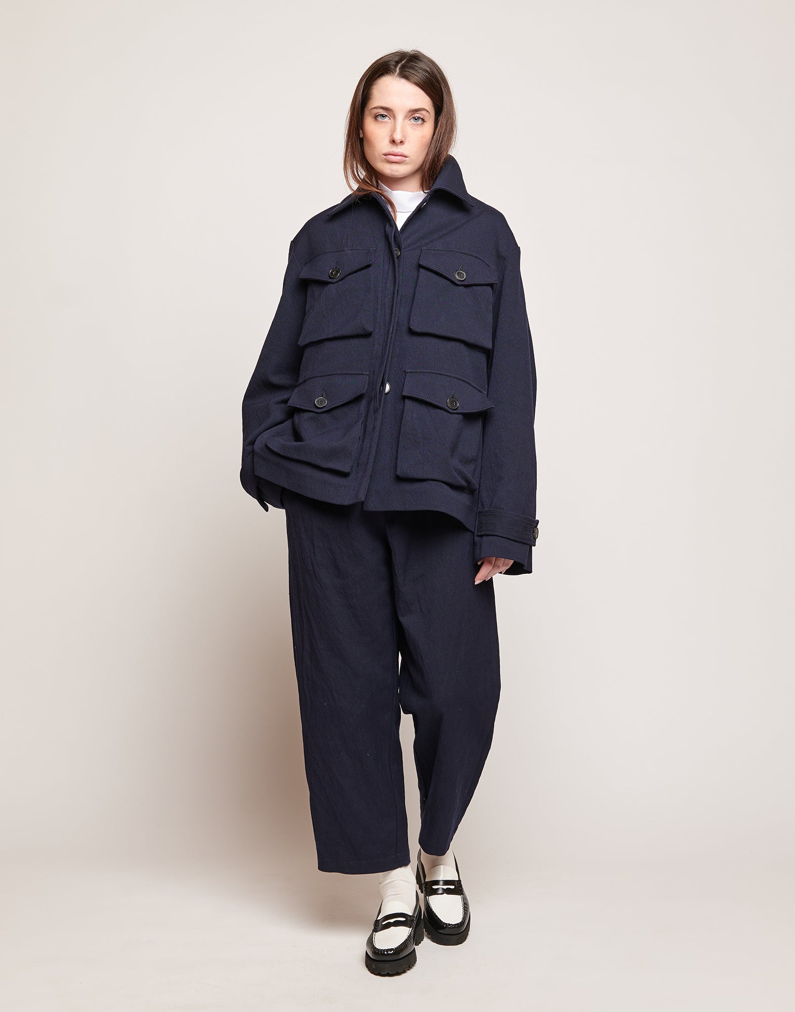 Giacca in Tricotina Crincle Washed