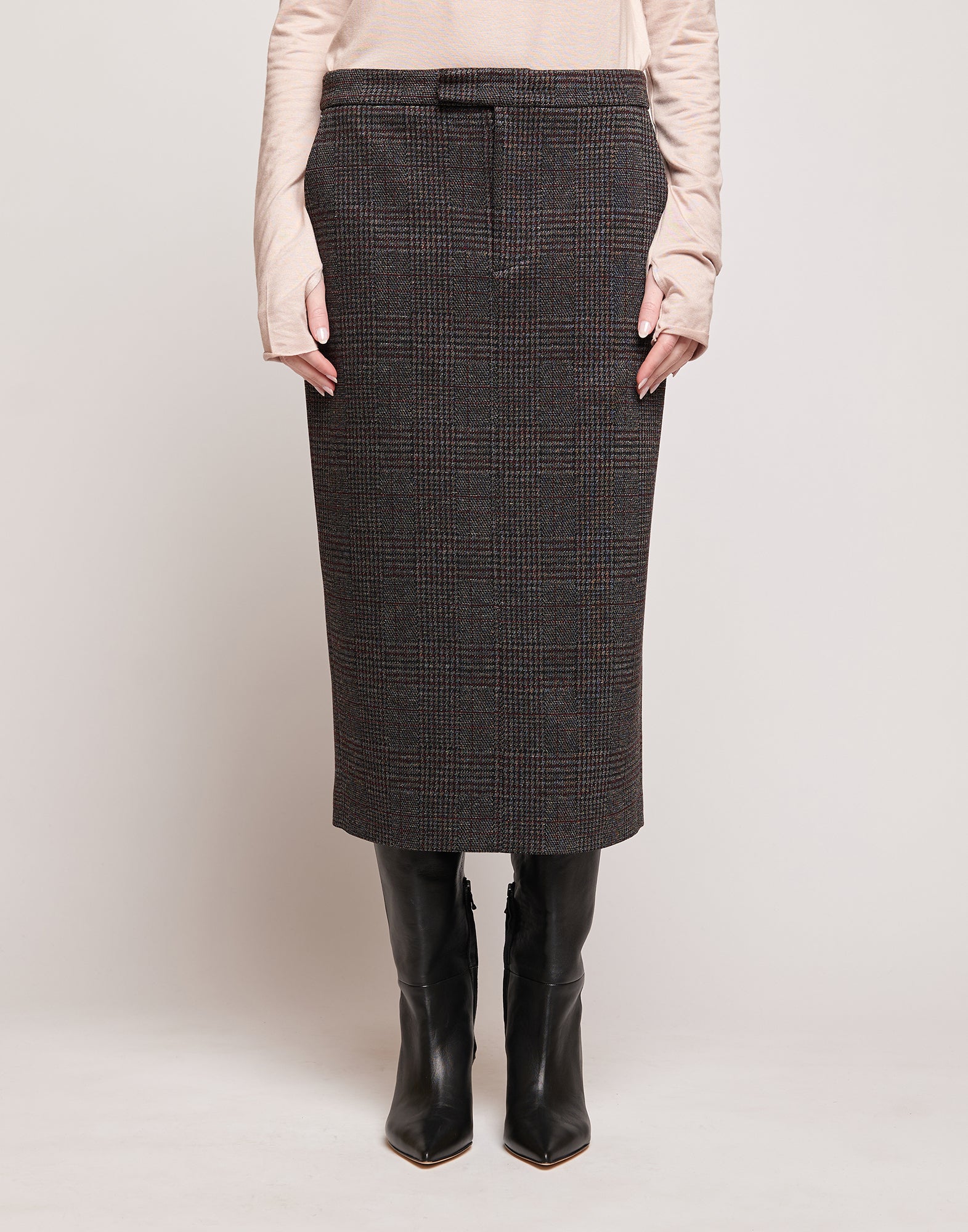 Gonna Longuette in Galles Jacquard