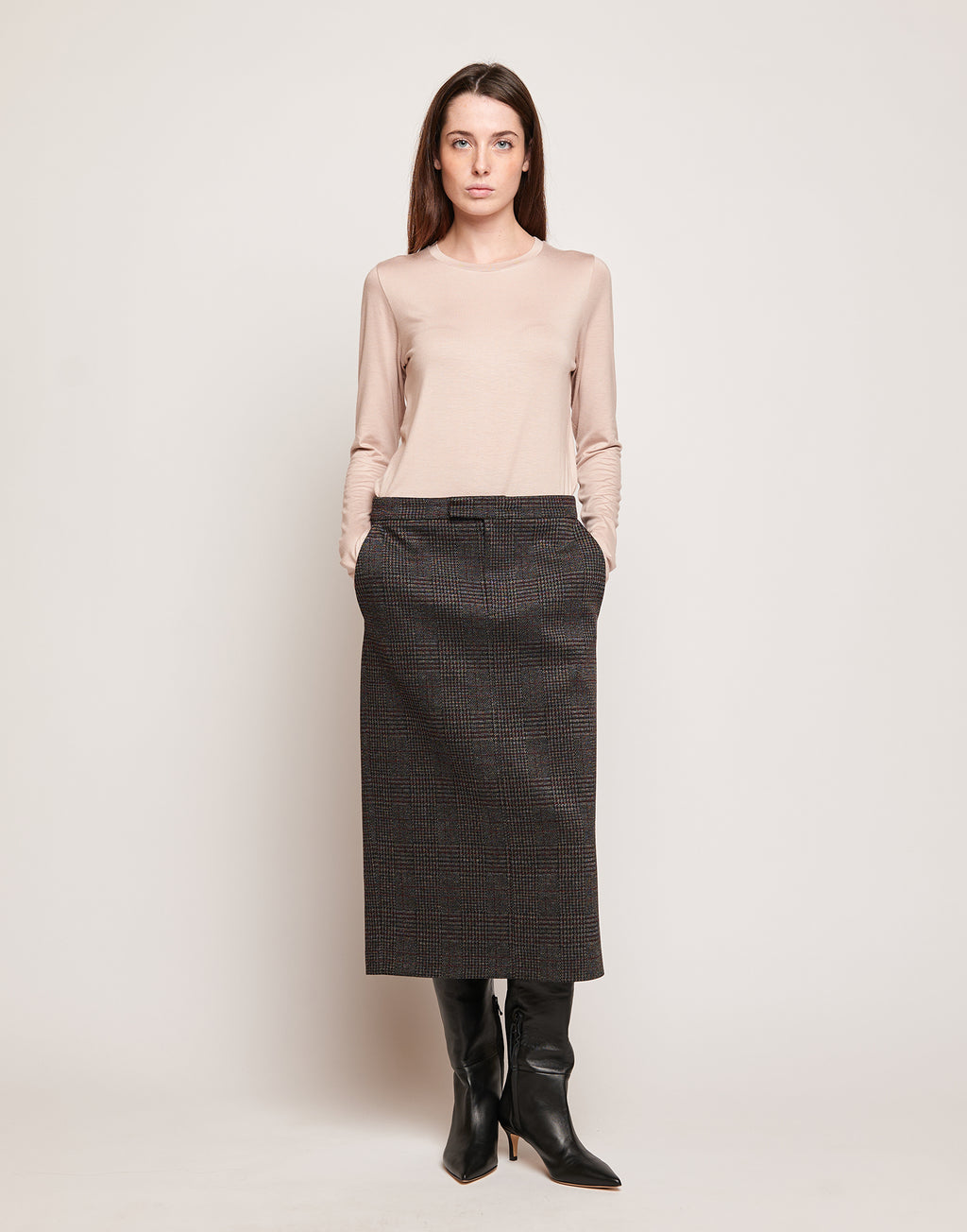 Gonna Longuette in Galles Jacquard