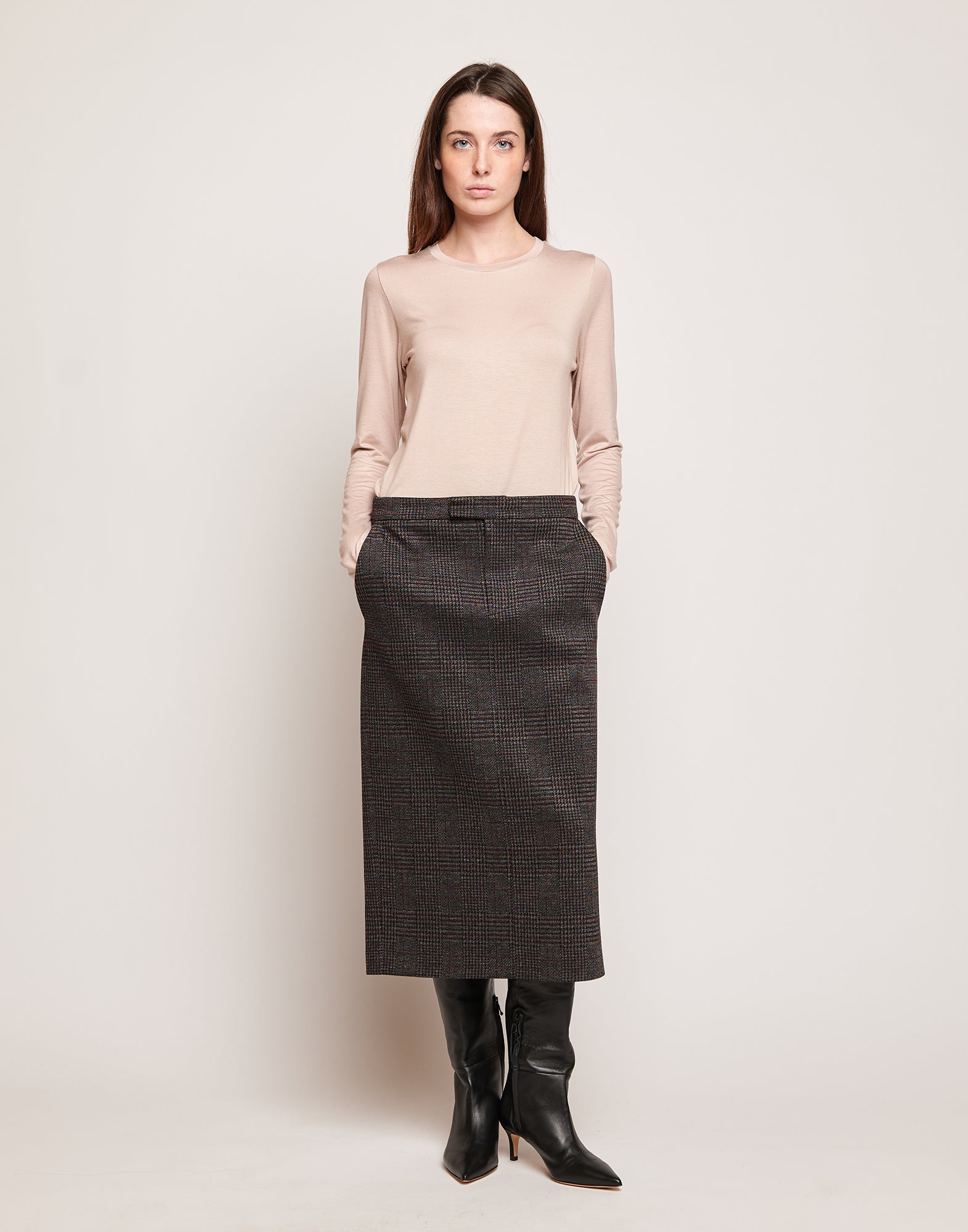 Gonna Longuette in Galles Jacquard