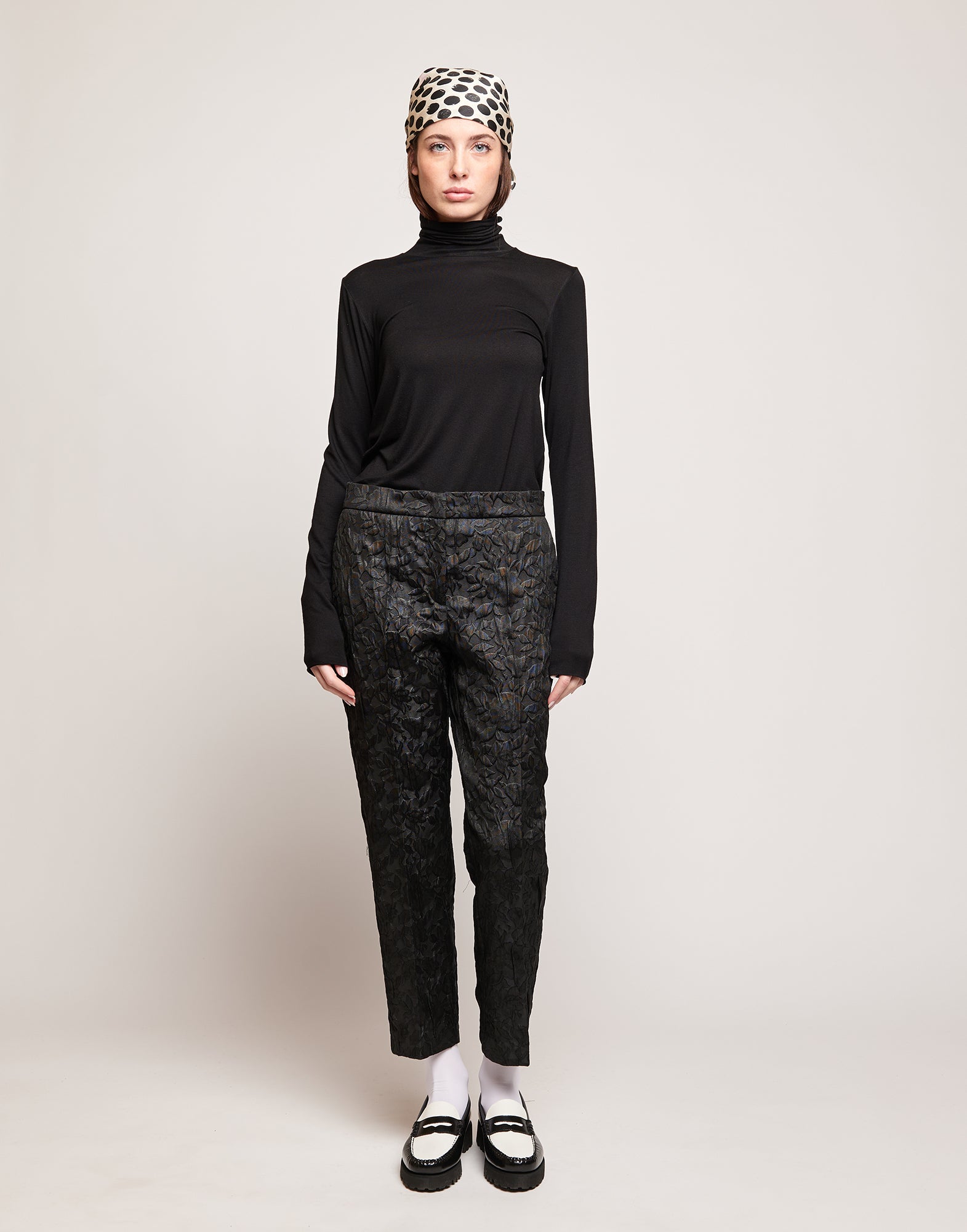 Pantaloni in Matelassé Floreale Cinzato