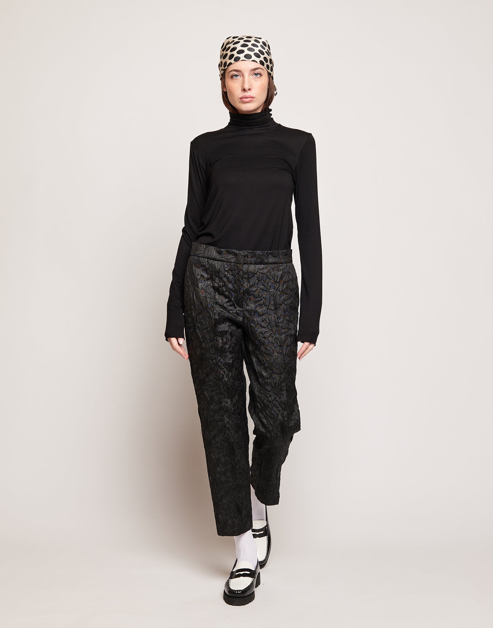 Pantaloni in Matelassé Floreale Cinzato