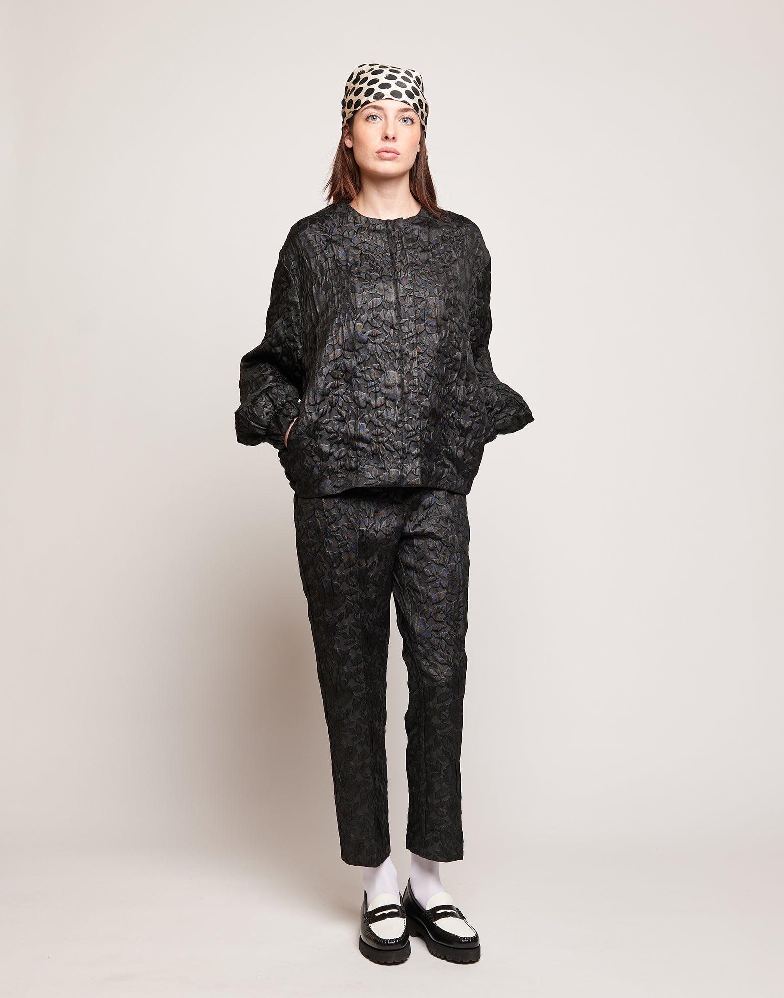 Bomber in Matelassé Floreale Cinzato