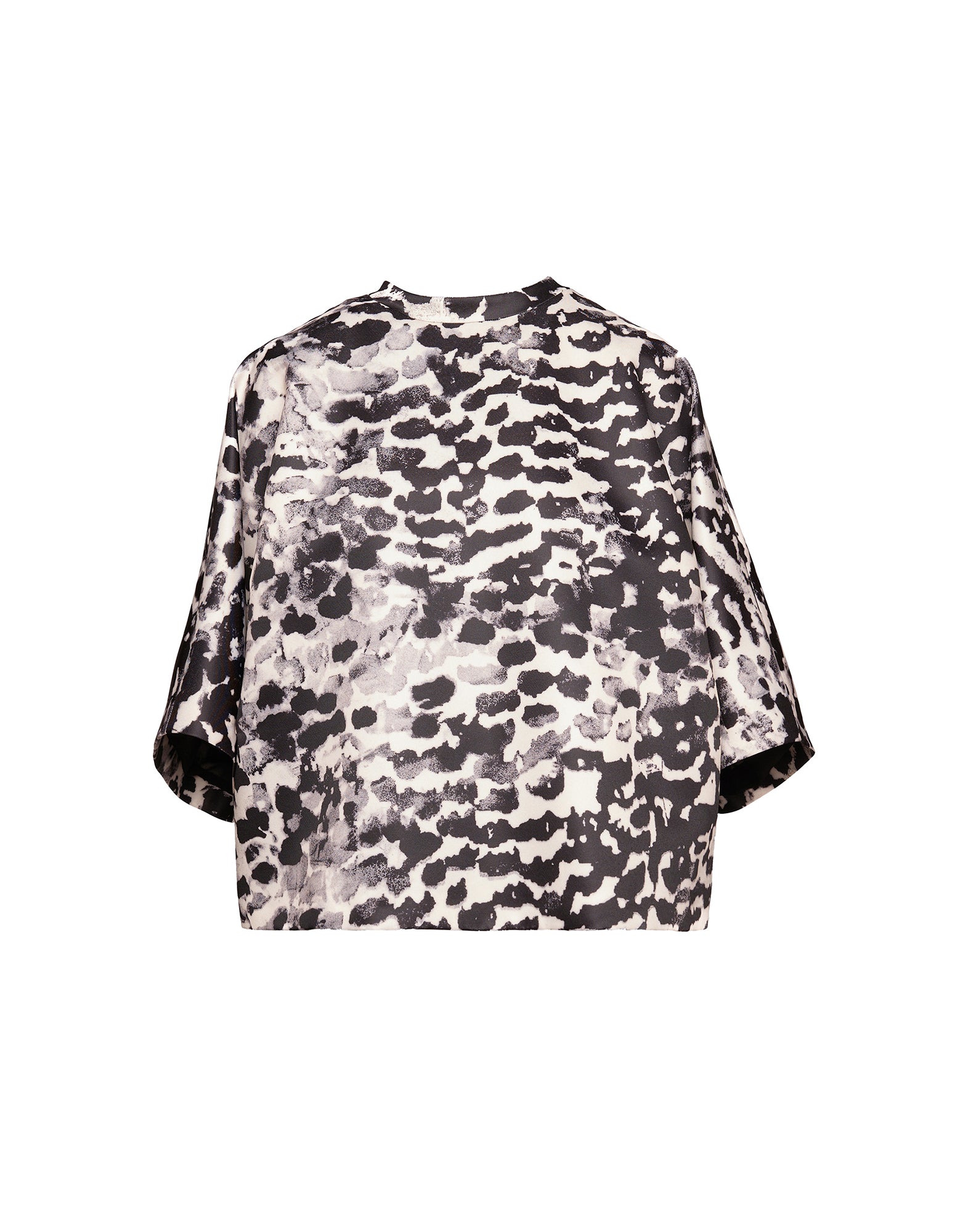 Casacca Kimono in Duchesse Stampata Maculata