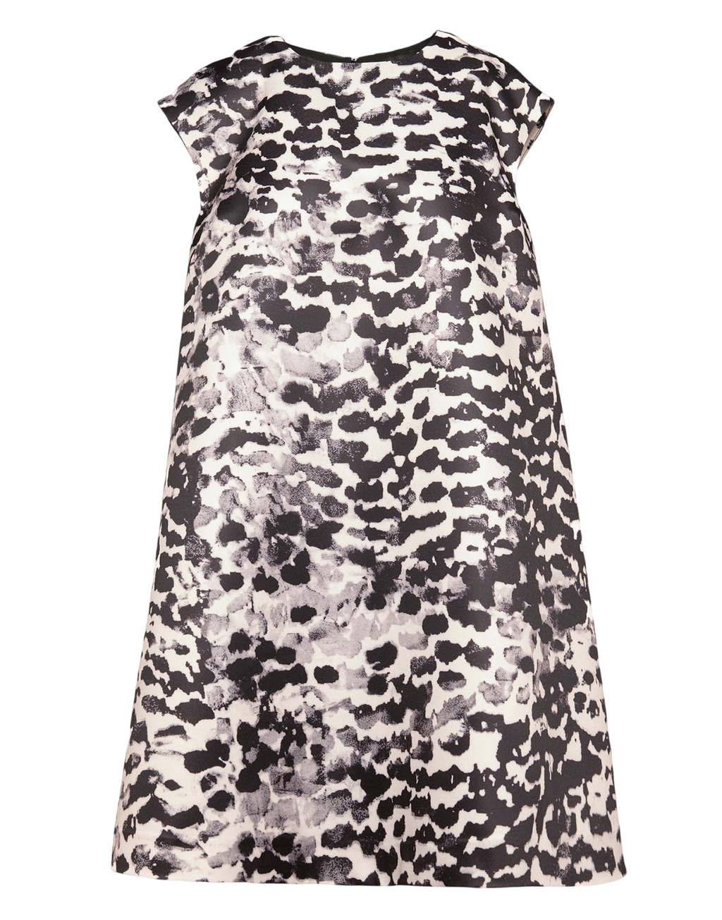 Flared Duchess Dress with Spotted Print