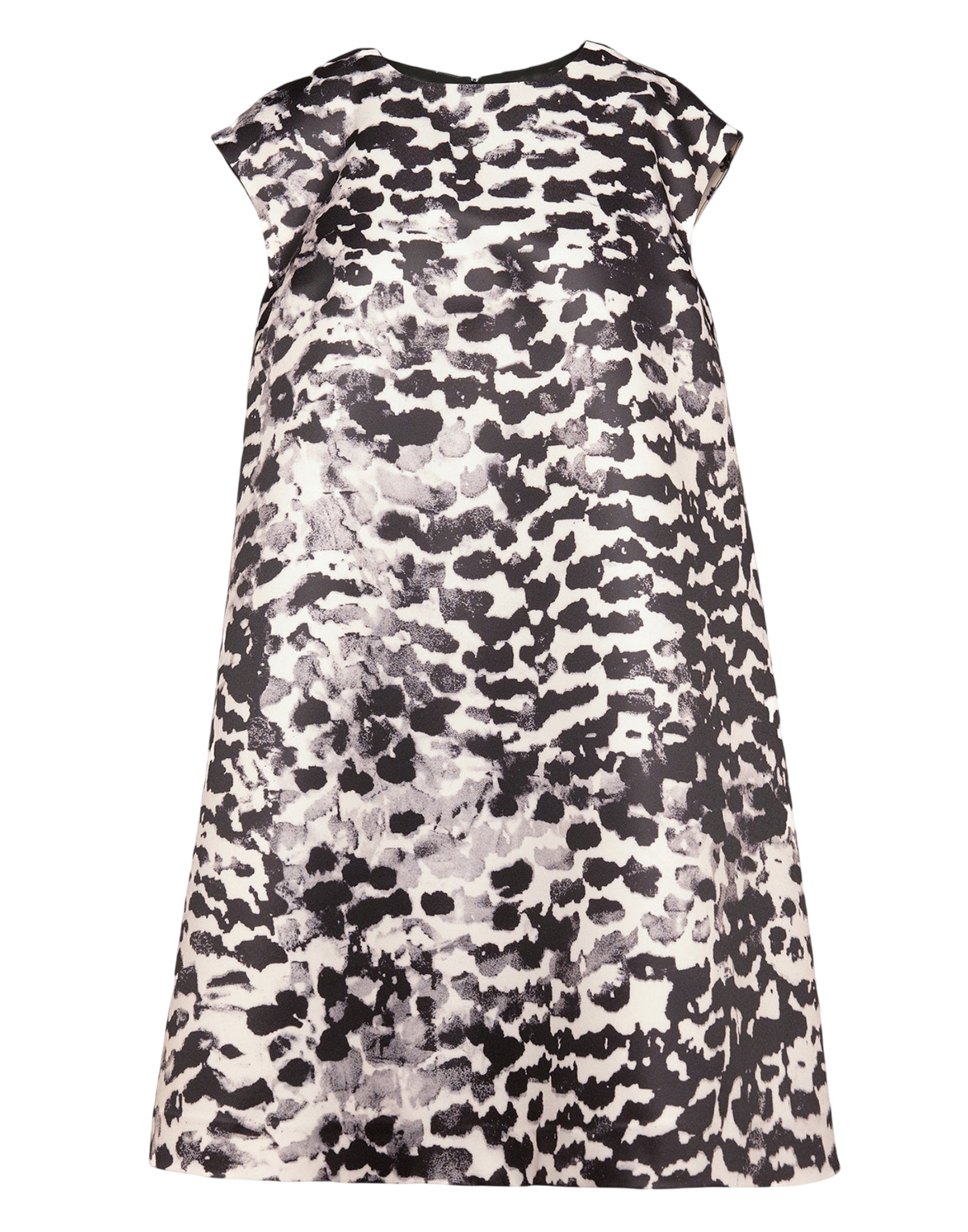 Flared Duchess Dress with Spotted Print