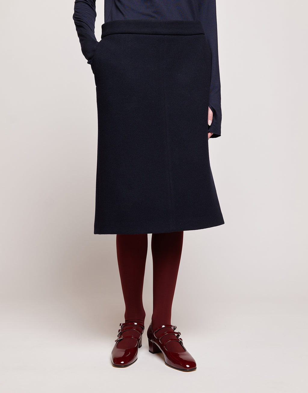 Gonna in Double Twill Sostenibile Oltremare