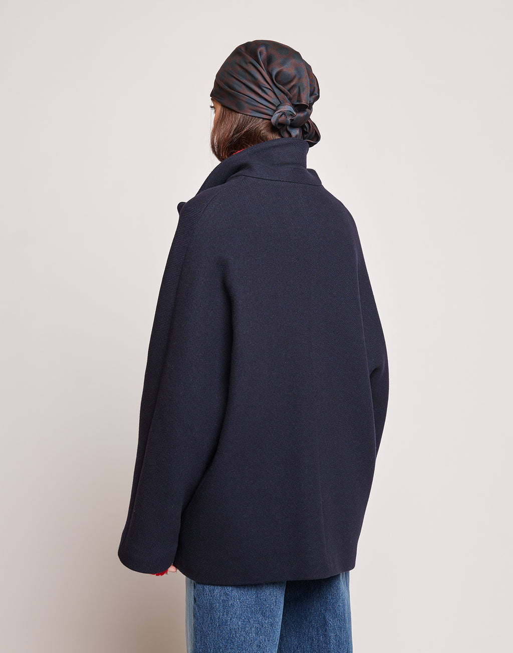 Caban Doppiopetto in Double Twill di Lana Oltremare