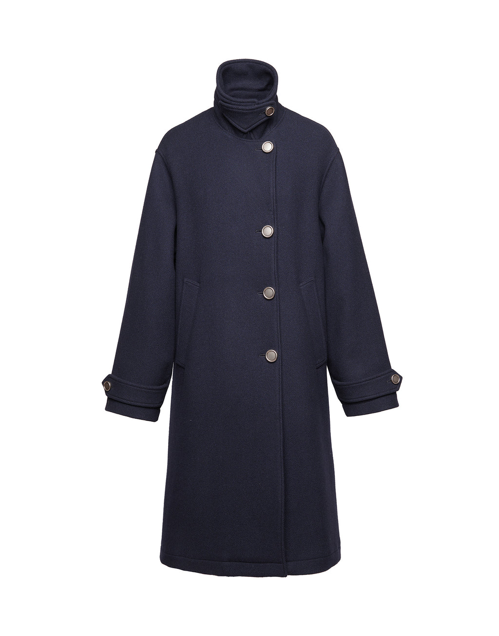 Cappotto in Double Twill di Lana Oltremare