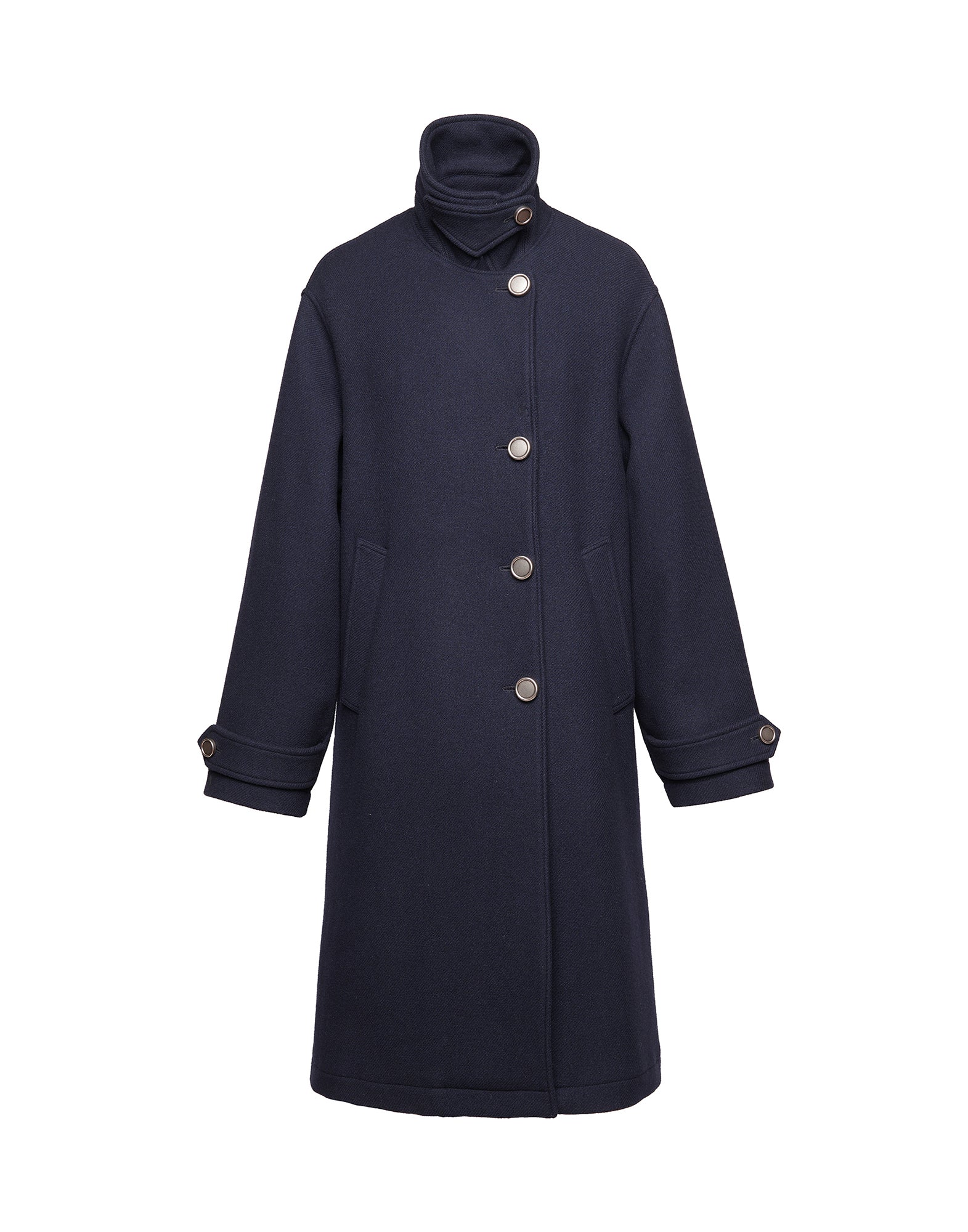 Cappotto in Double Twill di Lana Oltremare