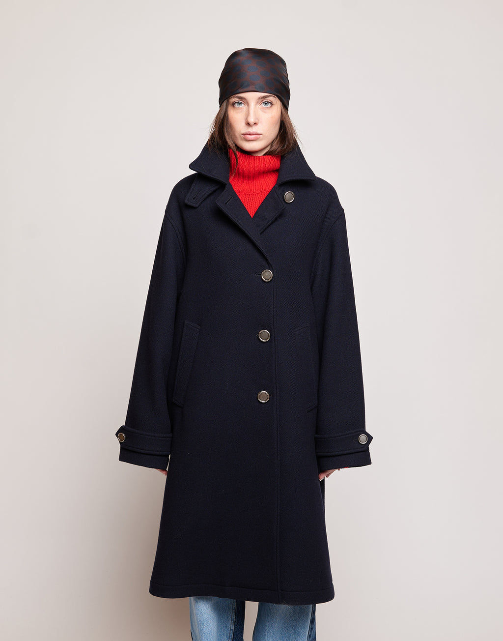 Cappotto in Double Twill di Lana Oltremare