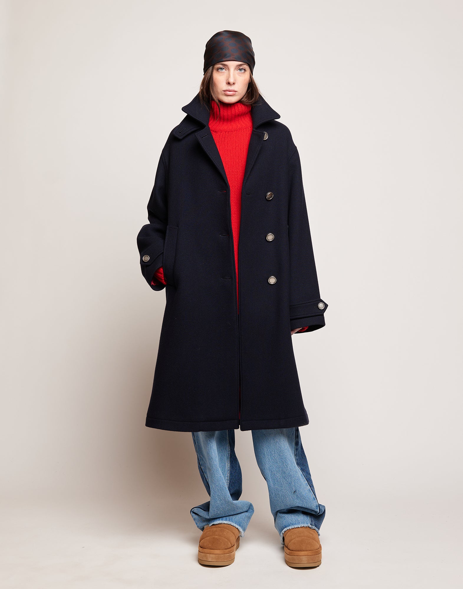 Cappotto in Double Twill di Lana Oltremare