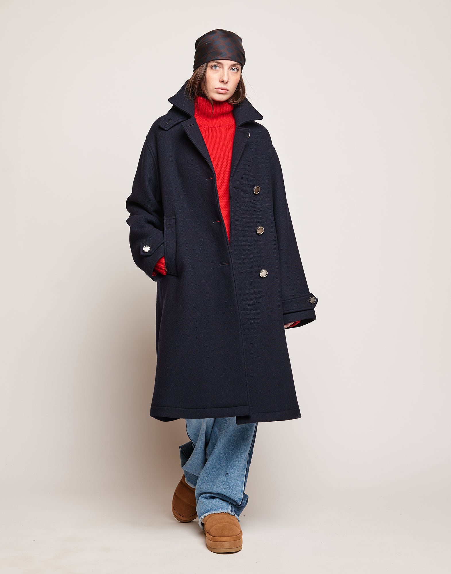 Cappotto in Double Twill di Lana Oltremare