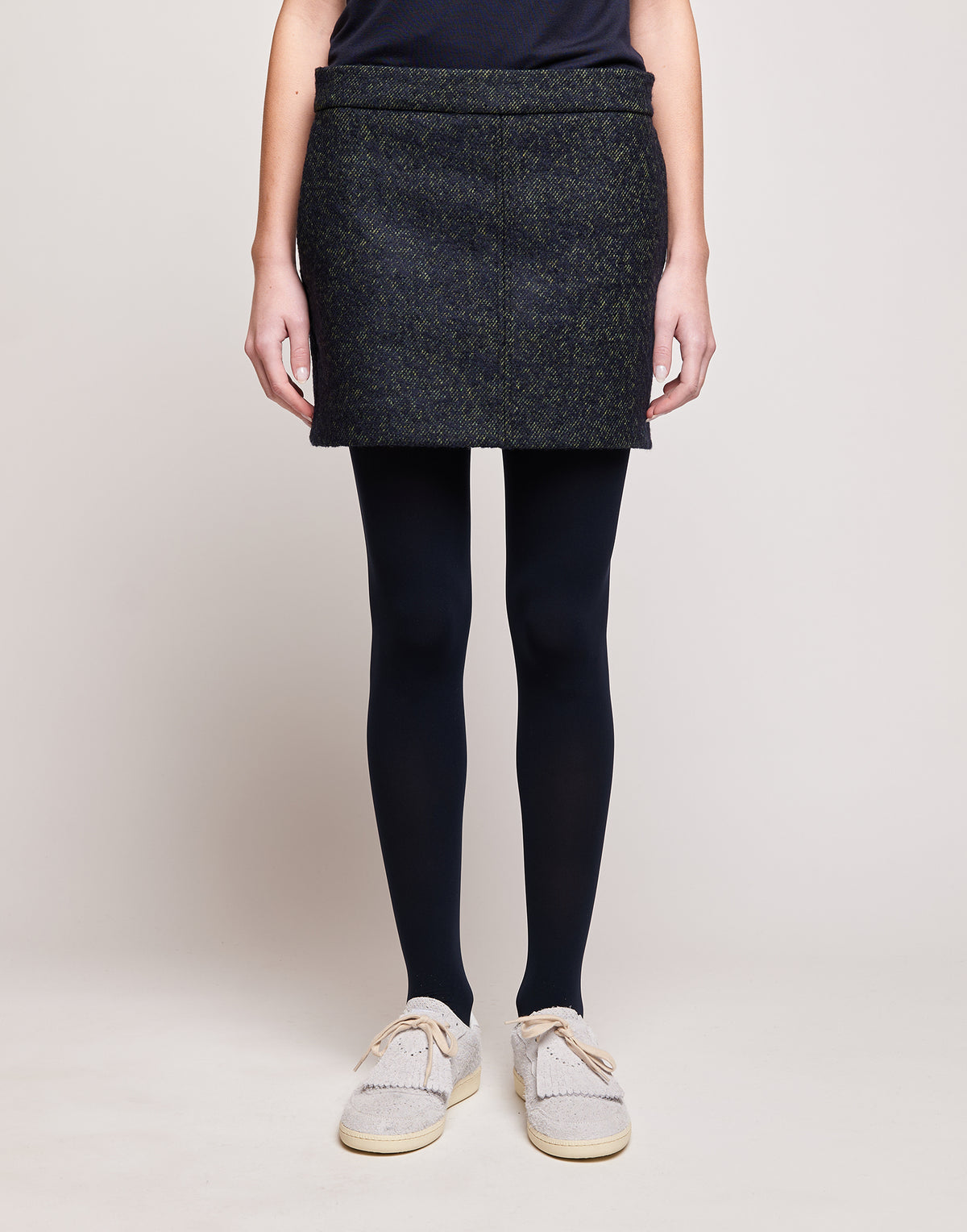 Double Diagonal Bouclé Mini Skirt