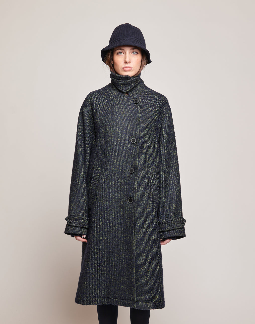 Cappotto Maschile in Doppio Diagonale Bouclé