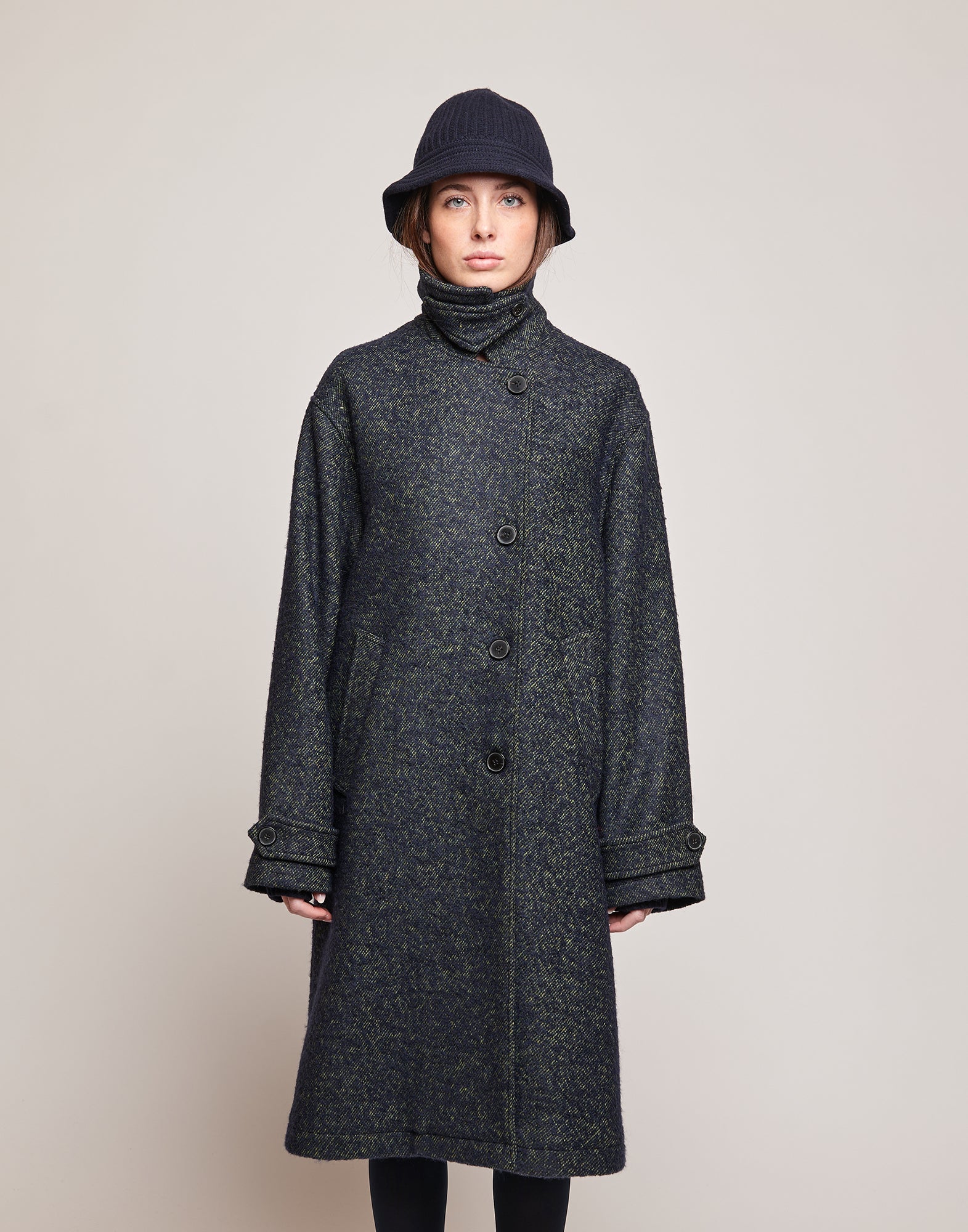 Cappotto Maschile in Doppio Diagonale Bouclé