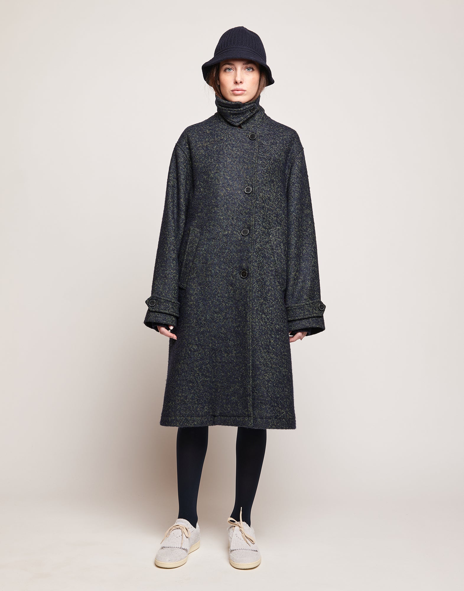 Cappotto Maschile in Doppio Diagonale Bouclé