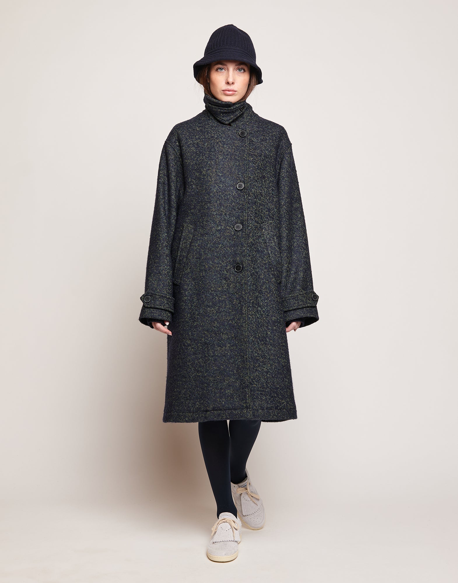 Cappotto Maschile in Doppio Diagonale Bouclé