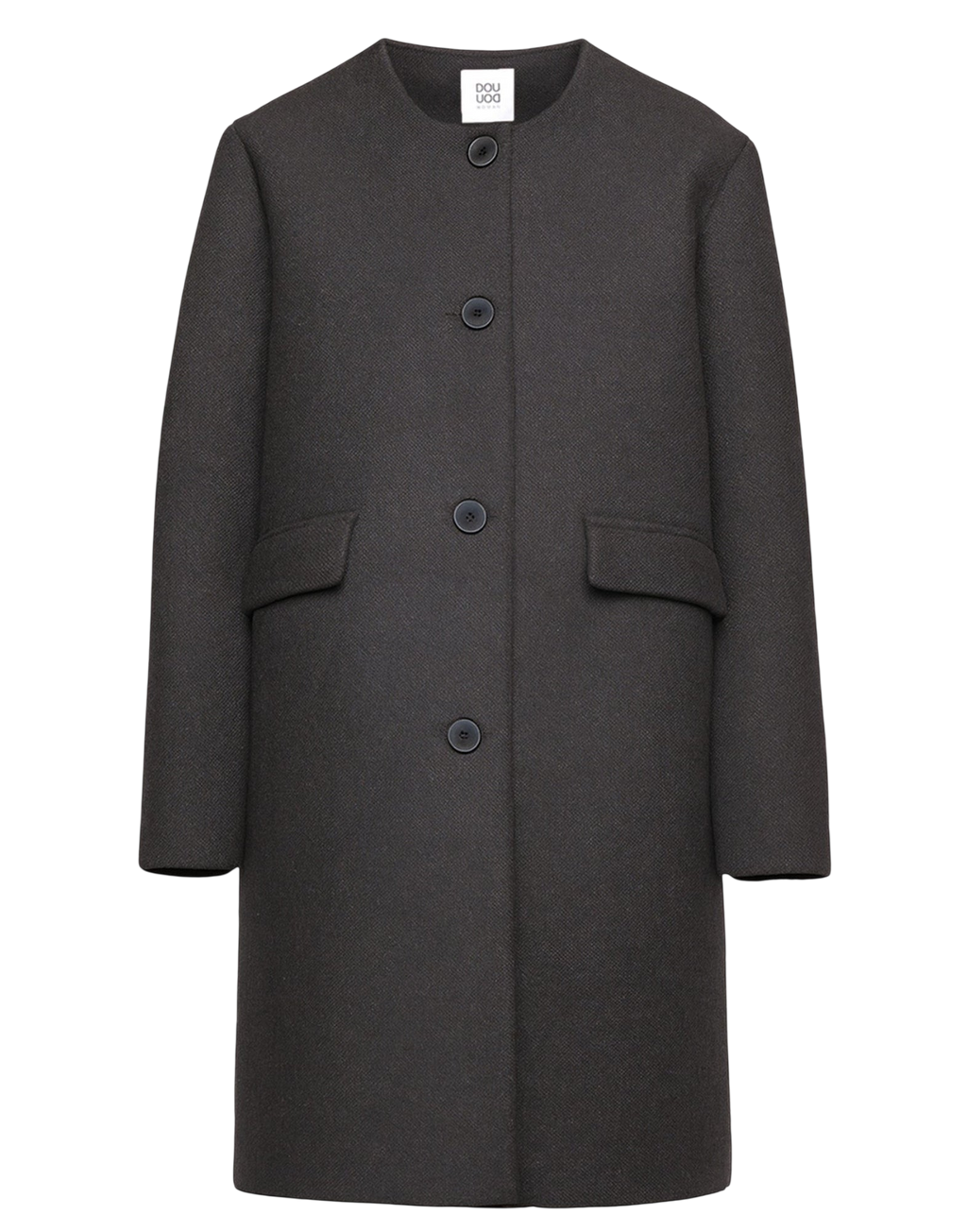 Single-breasted coat in Bonded Techno Neoprene