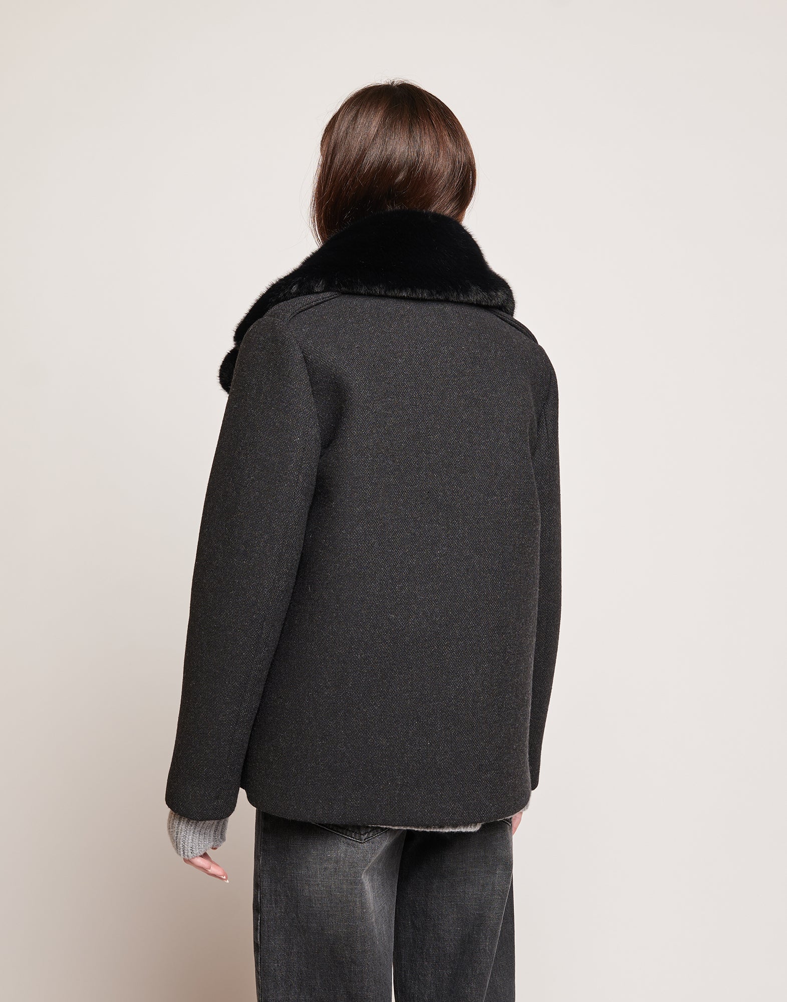 Picot Doppiopetto in Bonded Tecno Neoprene con Collo in Ecofur
