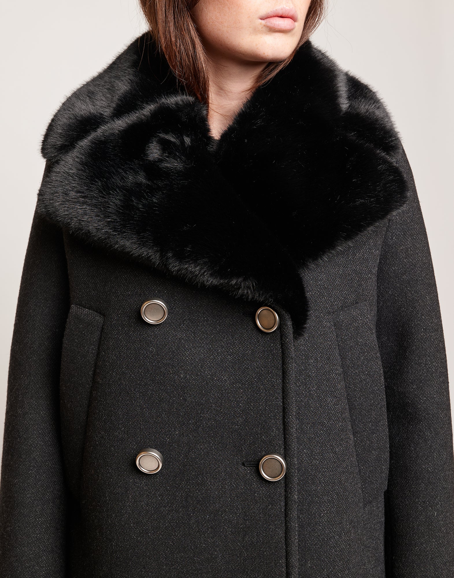 Picot Doppiopetto in Bonded Tecno Neoprene con Collo in Ecofur